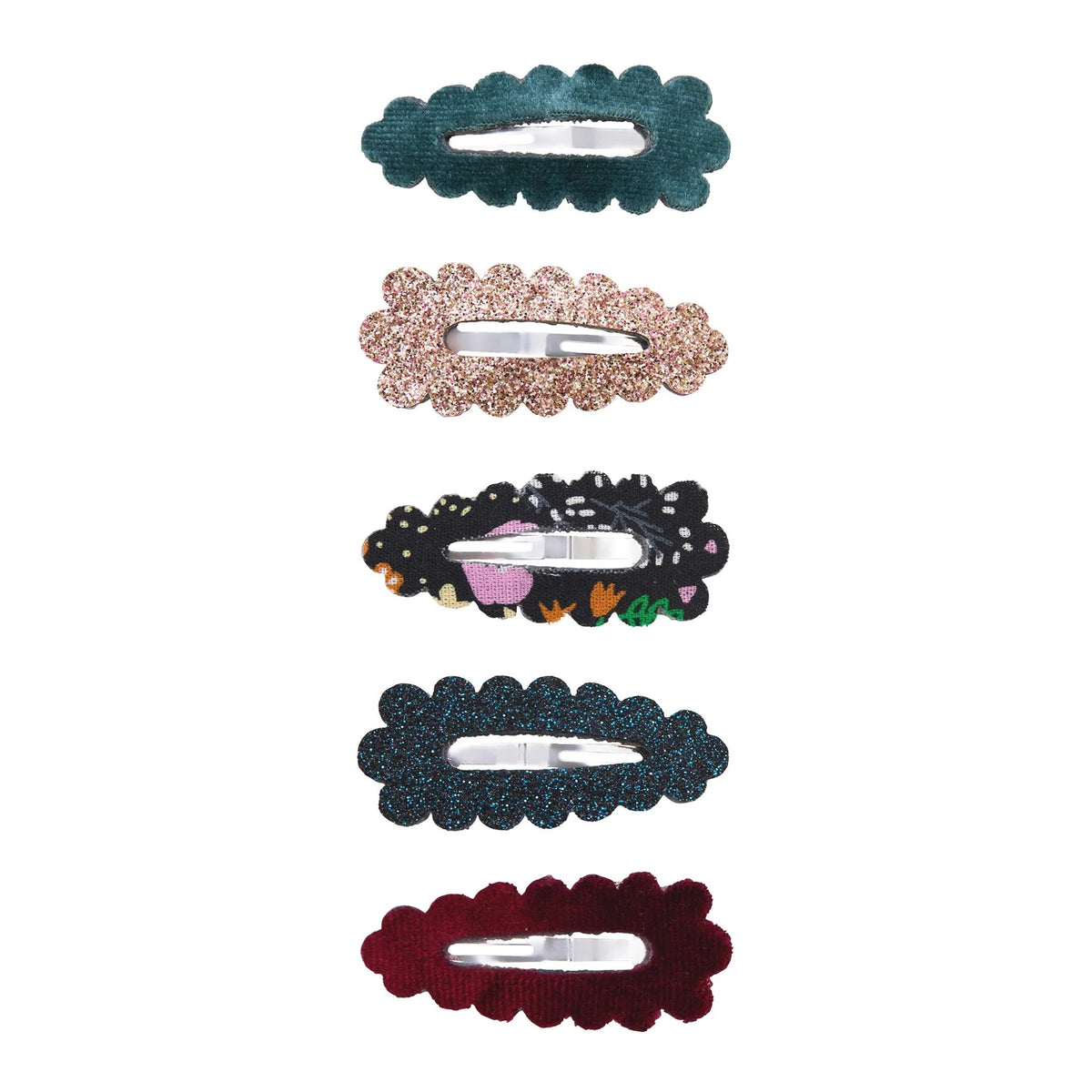 Mimi and Lula Blackberry Scalloped Hair Clips