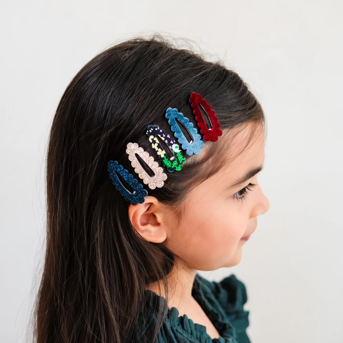 Mimi and Lula Blackberry Scalloped Hair Clips