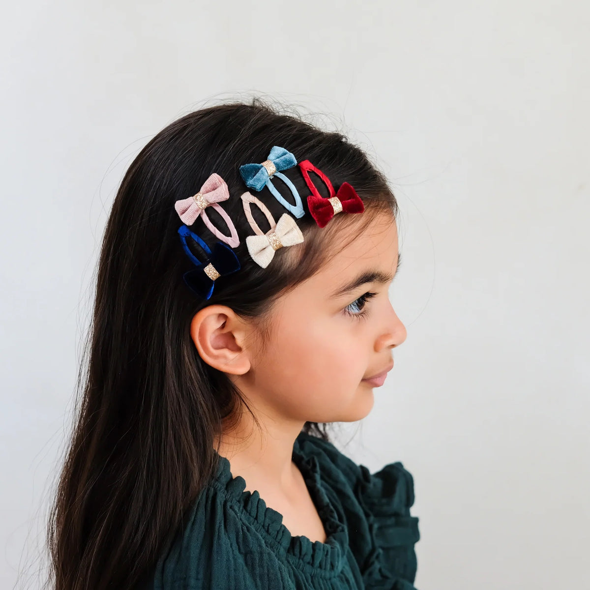 Mimi and Lula Tinkerbell Mini Velvet Bow Clips
