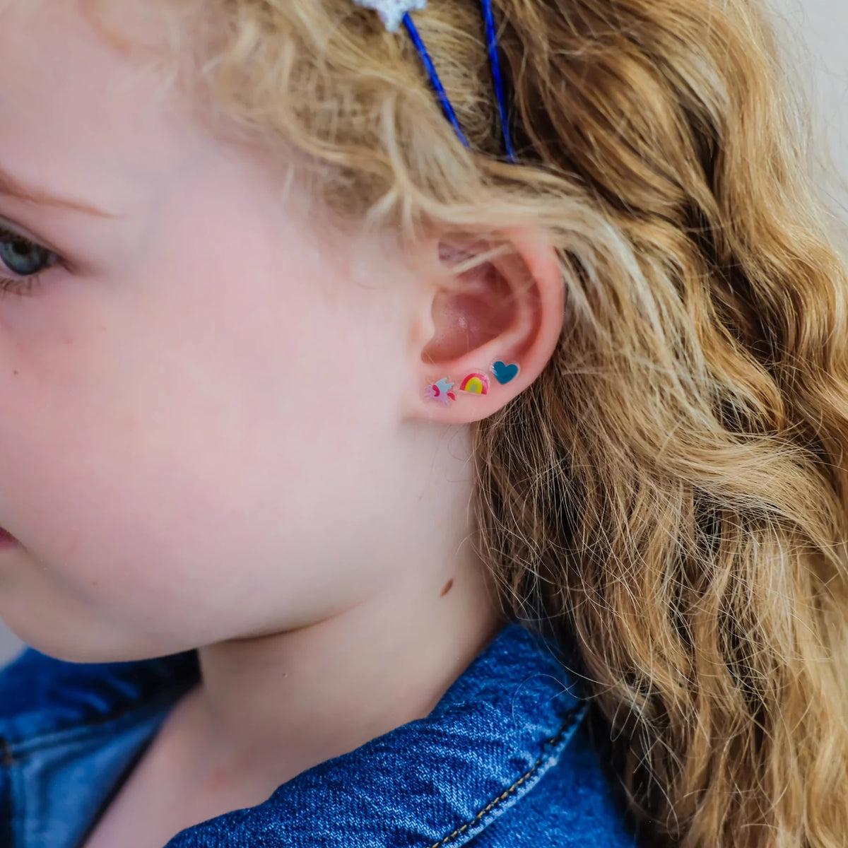 Mimi and Lula Rainbow Castle Stick-on Earrings