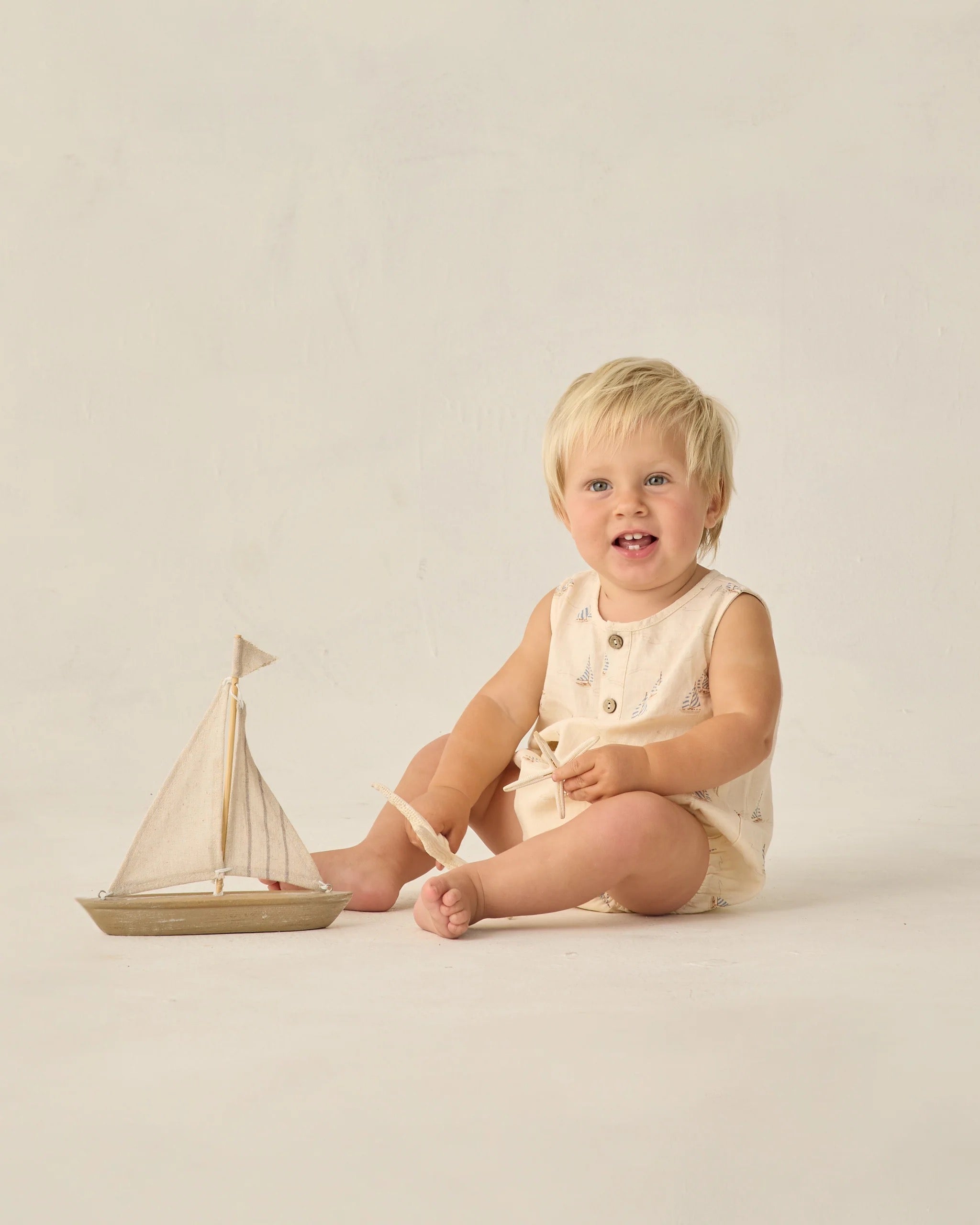 Rylee + Cru Beau Romper || Sail