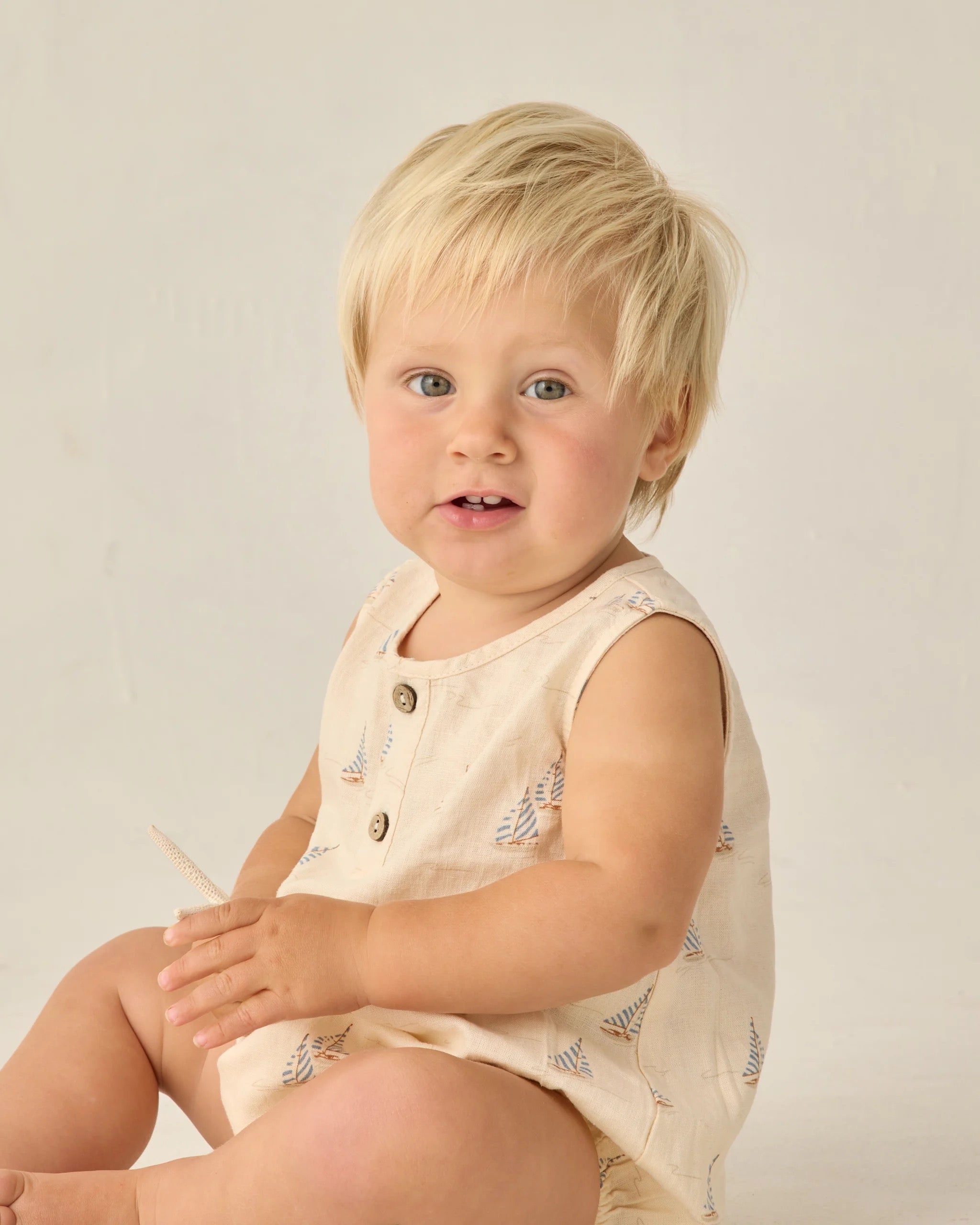 Rylee + Cru Beau Romper || Sail