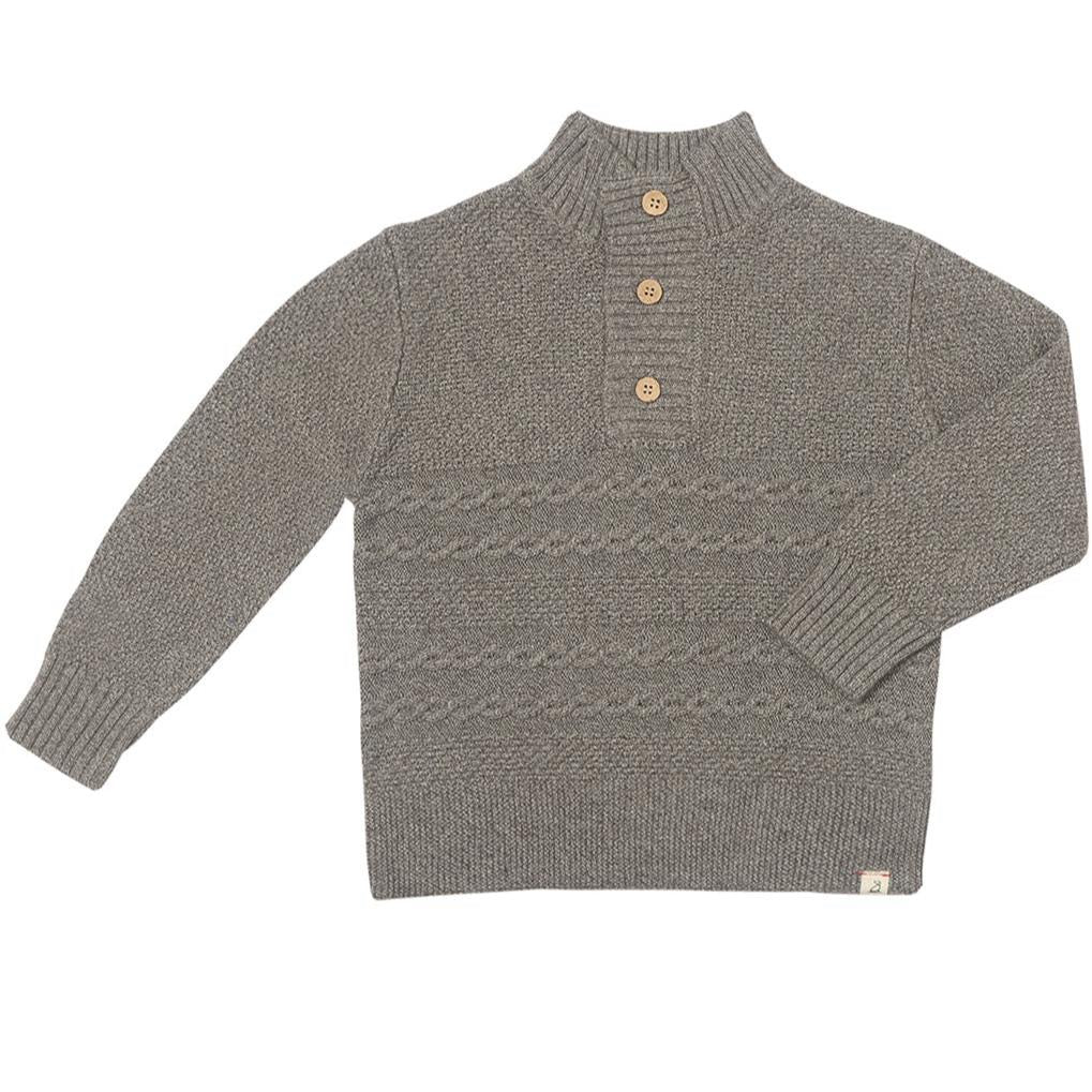 Me & Henry Cable Sweater || Heathered Grey