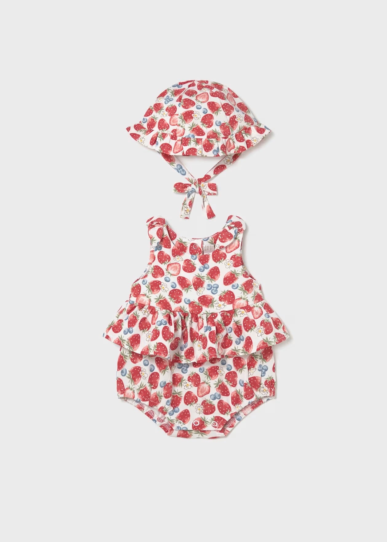 Mayoral Strawberry Bloomer and Hat Set