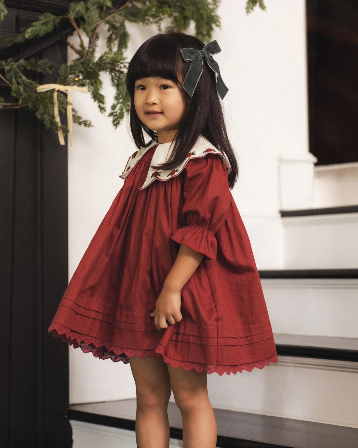 Noralee Velvet Bows Set || Green, Red