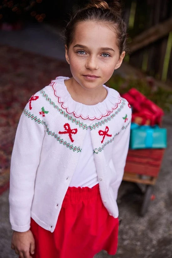 Little English Paperbag Bow Skirt || Red Velvet