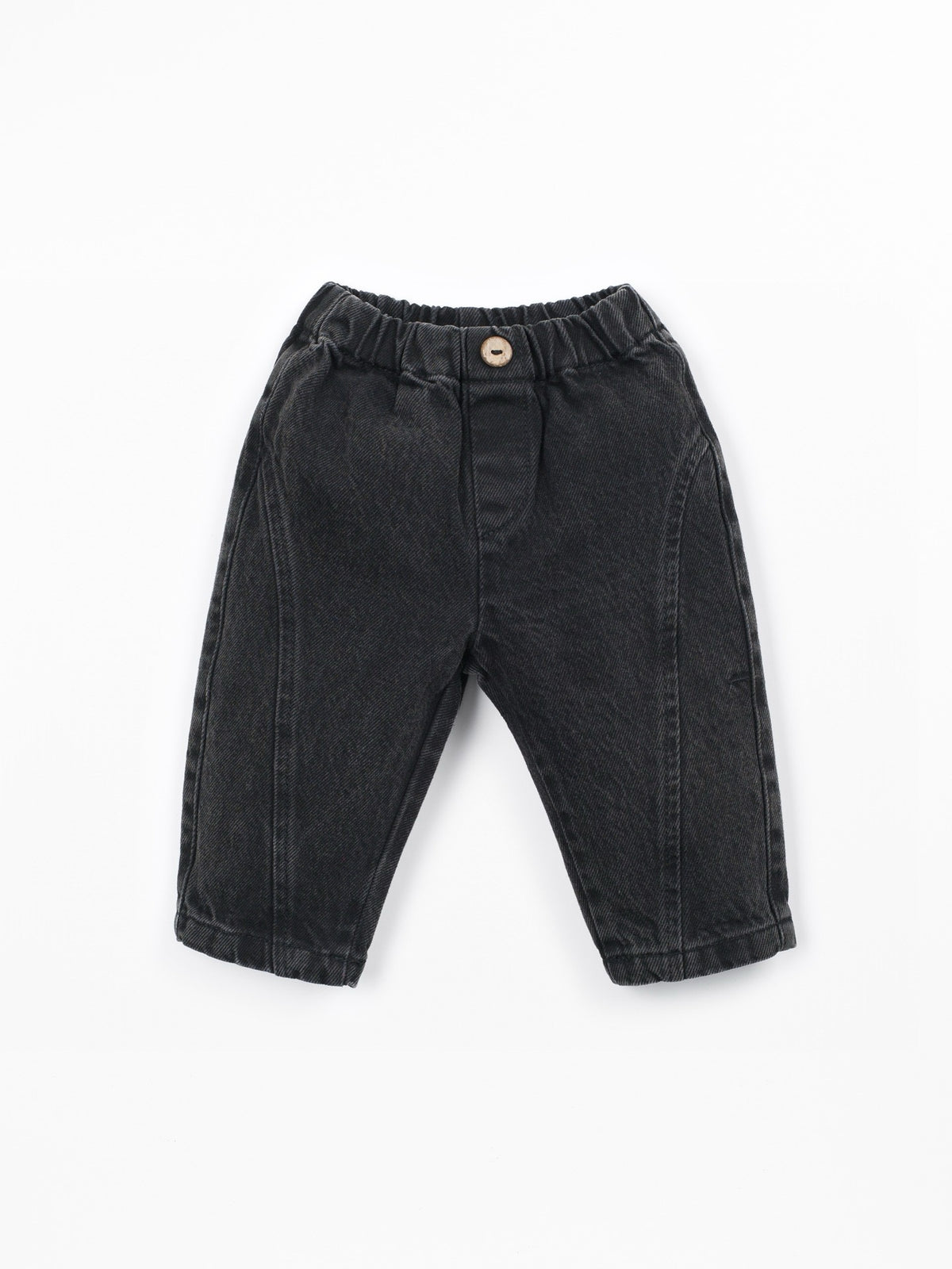 Play Up Denim Trouser Elastic Waist || Black