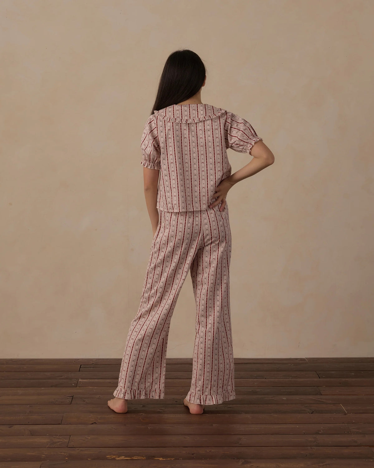 Rylee + Cru Teen Ruffle Pajamas || Candy Cane Lane