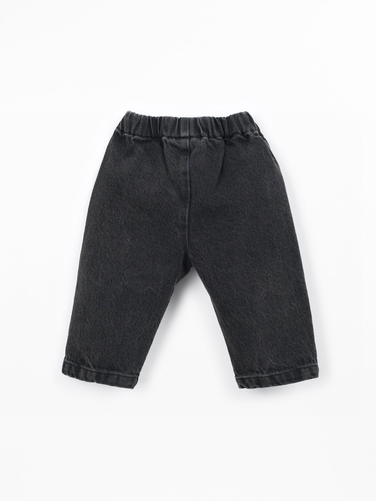 Play Up Denim Trouser Elastic Waist || Black