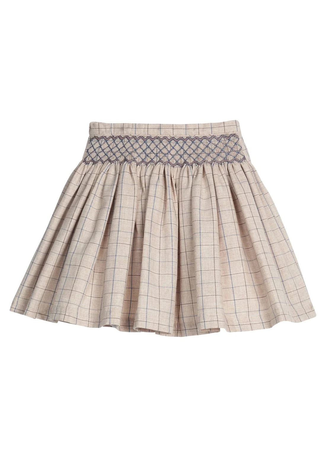 Little English Smocked Skirt || Durham Windowpane