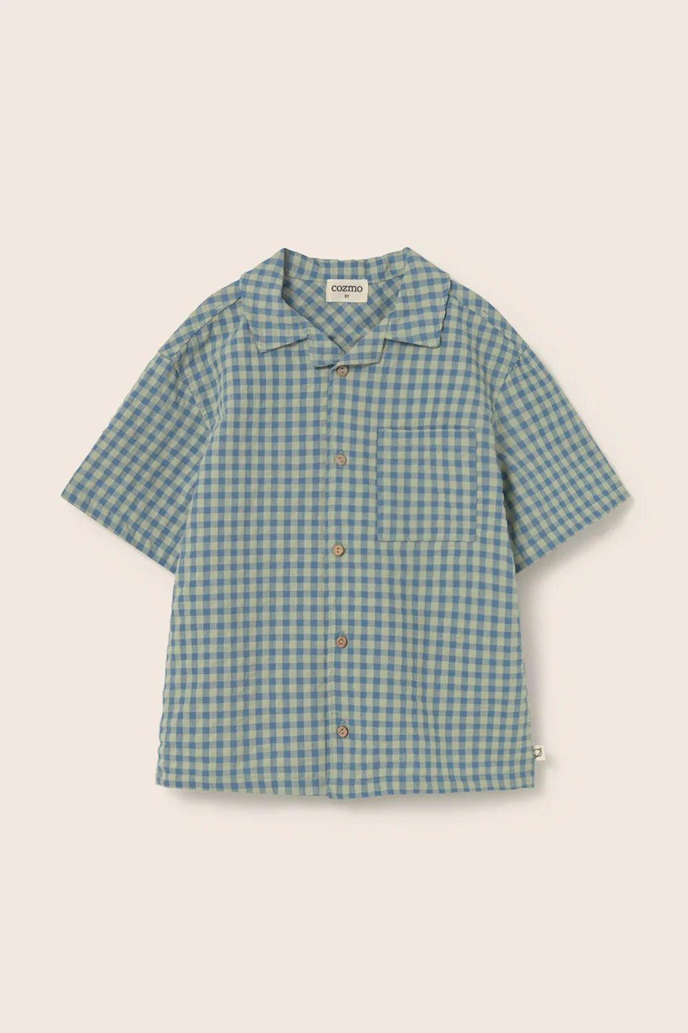 Gingham Cotton Shirt || Blue