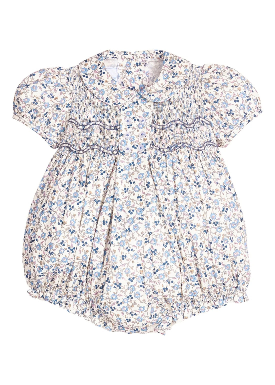 Little English Smocked Bridget Bubble || Wisteria Floral