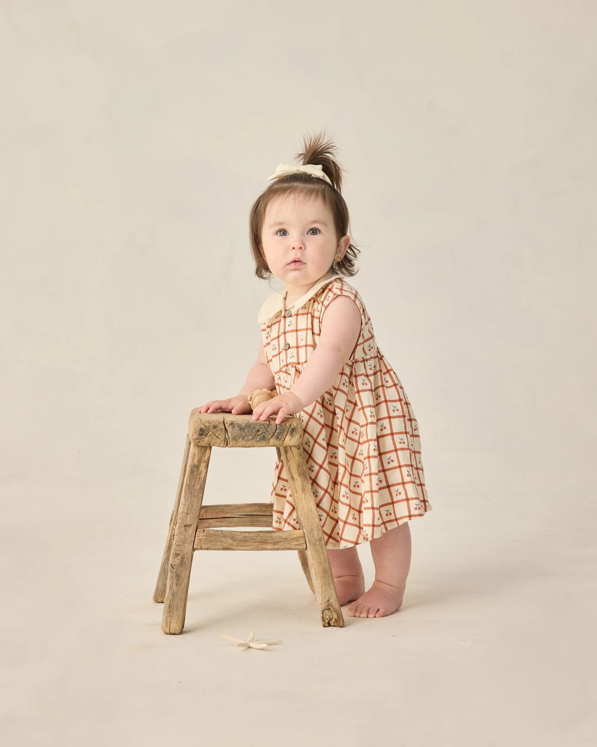 Rylee + Cru Collared Babydoll Dress || Cherry Check