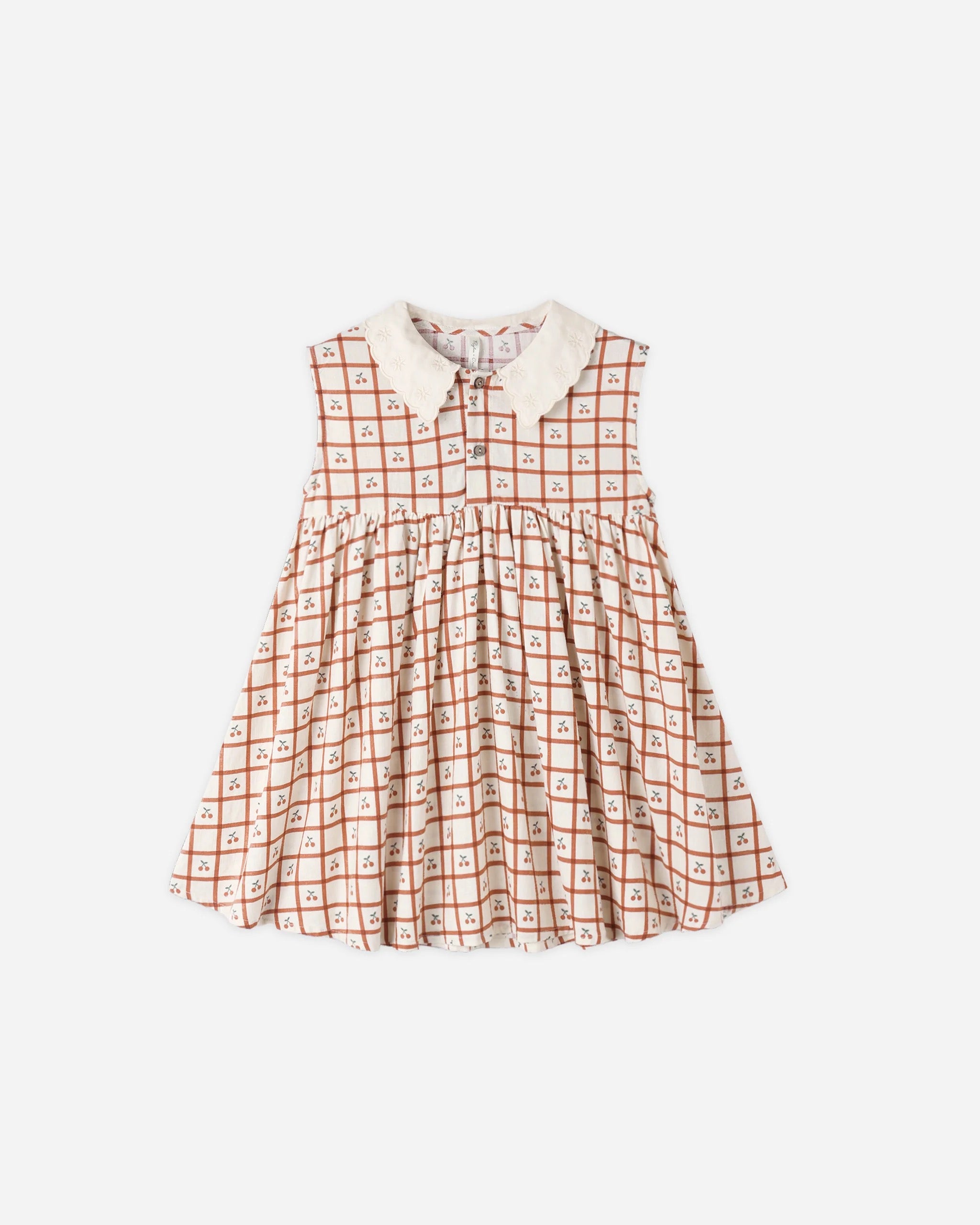 Rylee + Cru Collared Babydoll Dress || Cherry Check