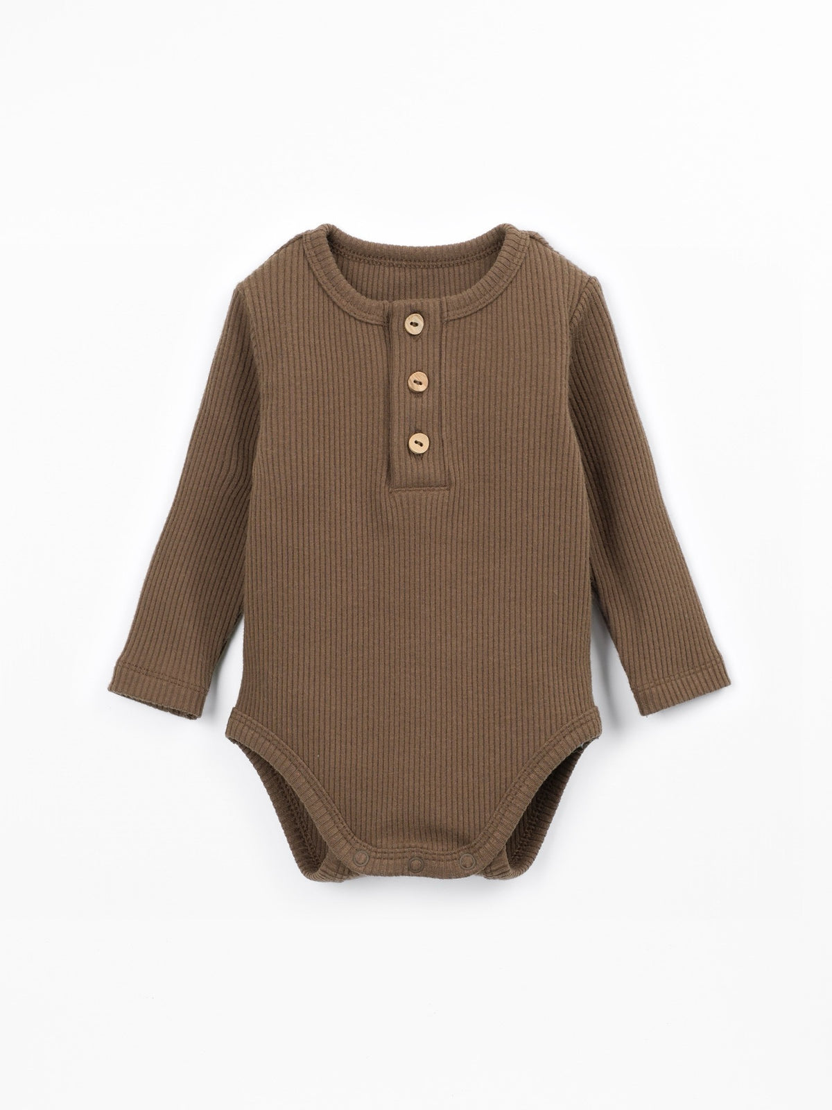 Play Up Ribbed Knit Bodysuit || Brown