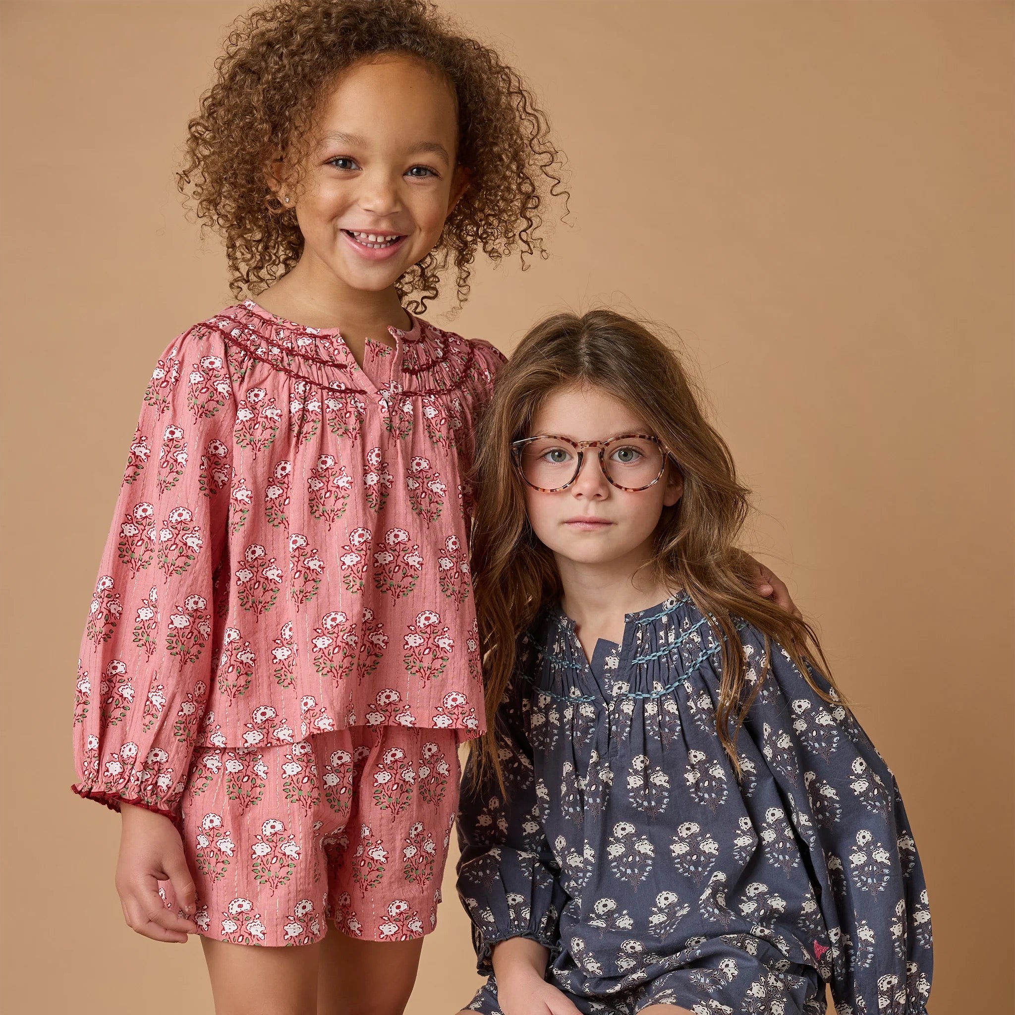 Girls Theodore Short || Navy Strawflower