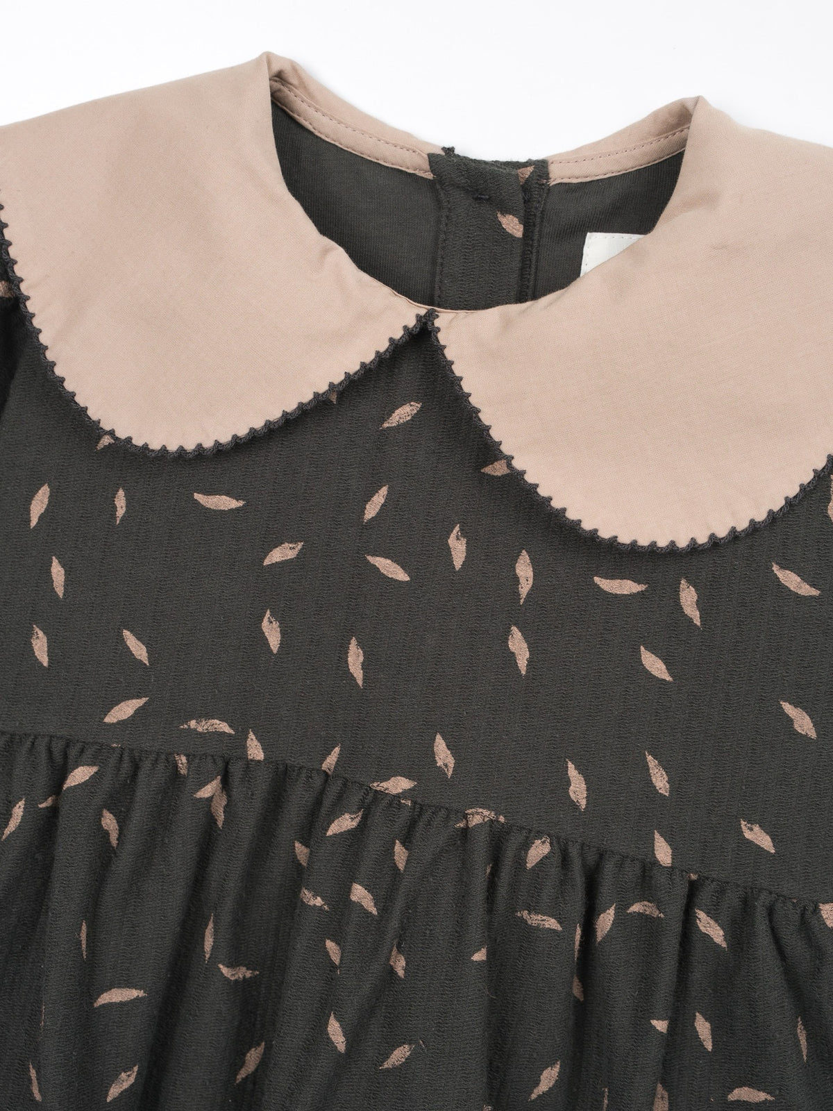 Play Up Printed Dress || Light Brown Leaf