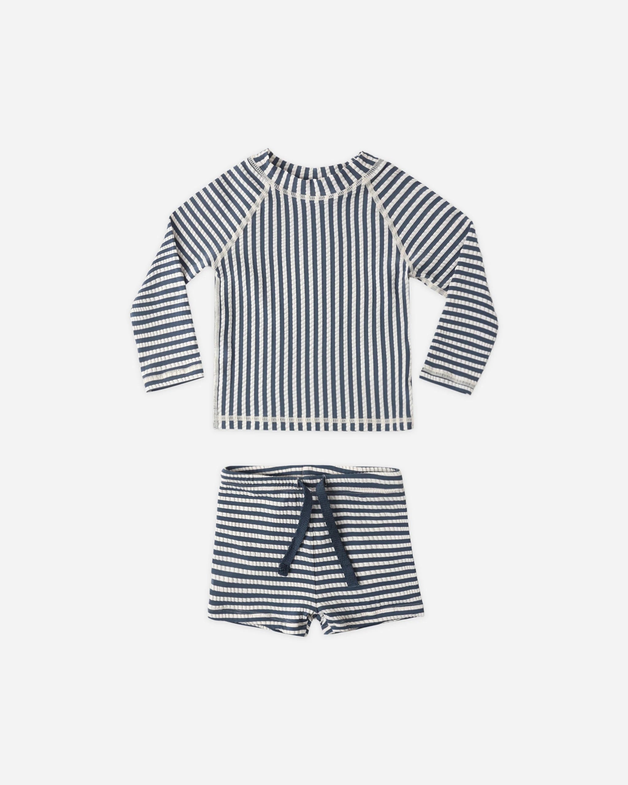 Rylee + Cru Boys Rashguard Set || Navy Stripe