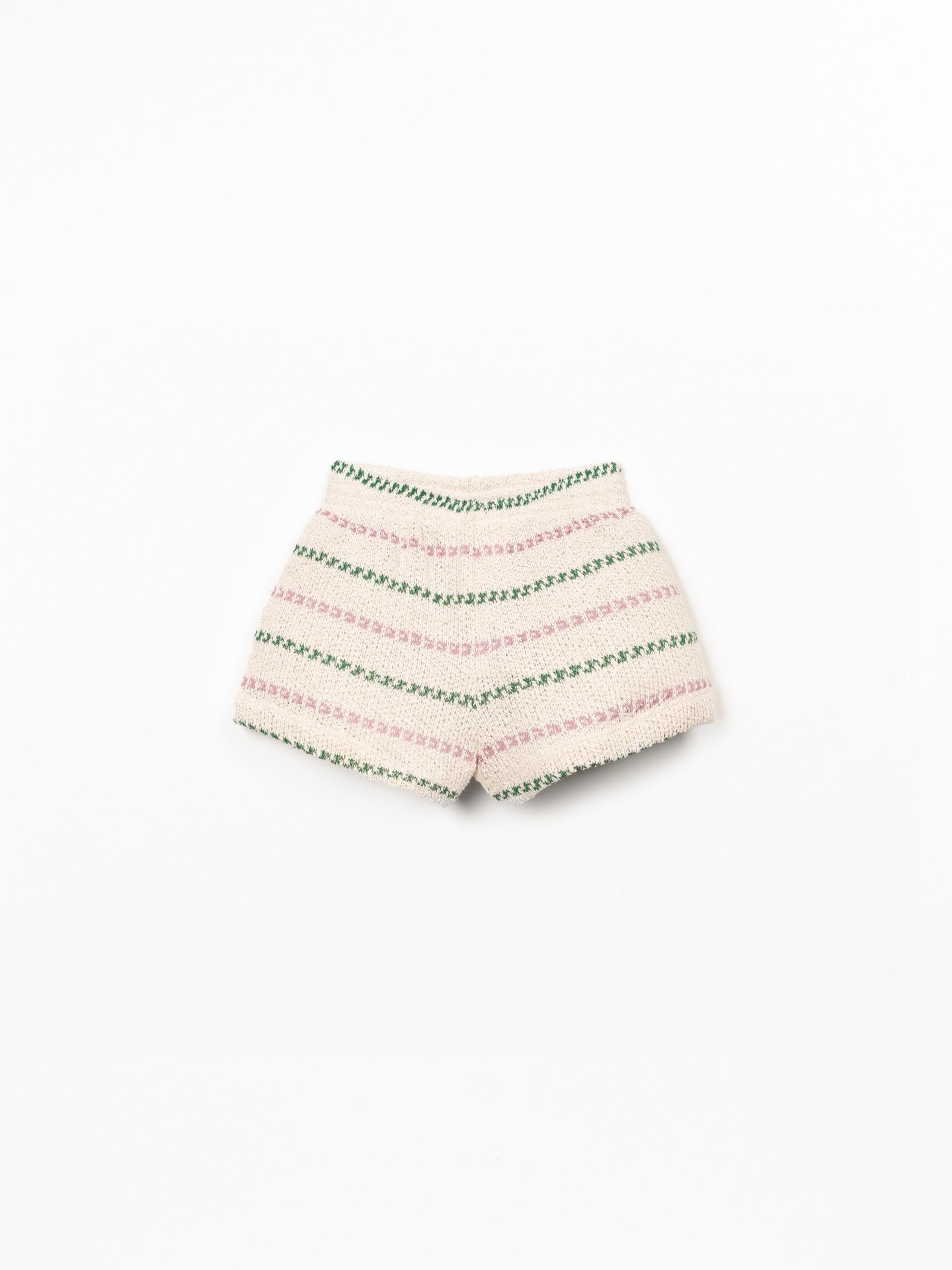 Play Up Girls Striped Jersey Short || Green-Pink