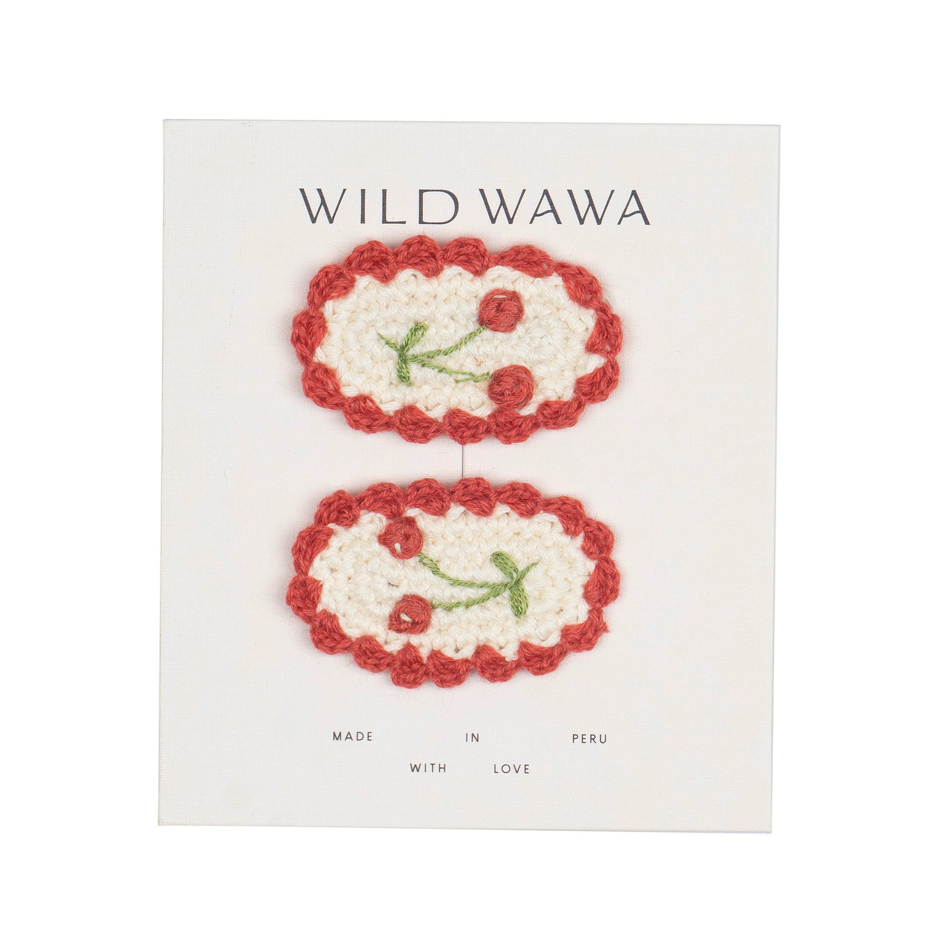 Wild Wawa Crochet Clip Set || Red Cherry