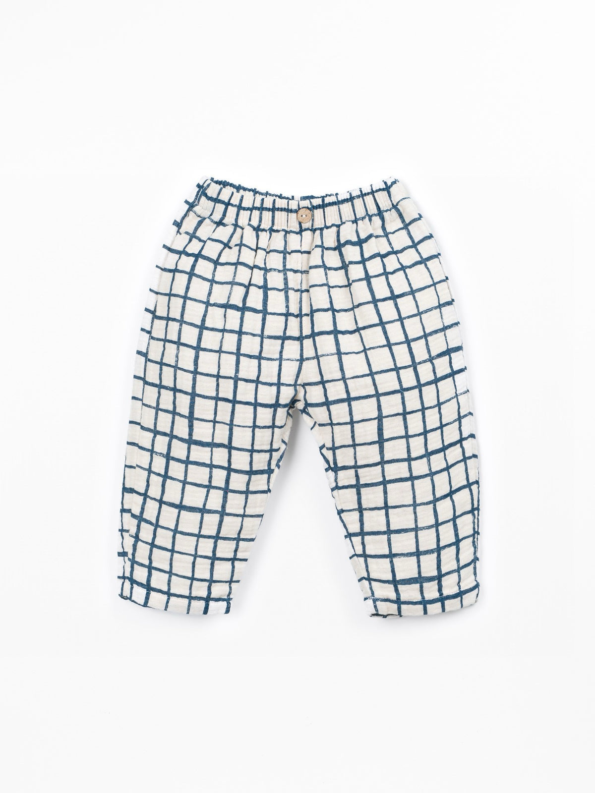 Play Up Printed Cotton Trousers || Teal Check