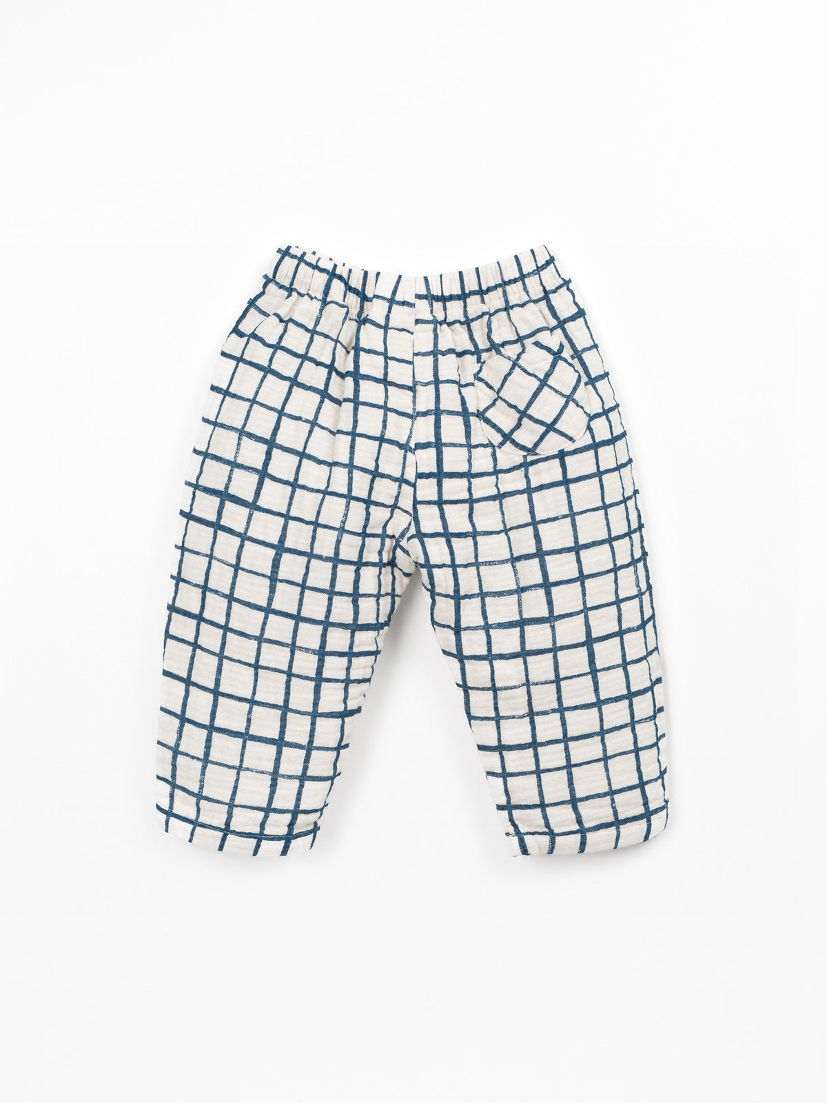 Play Up Printed Cotton Trousers || Teal Check