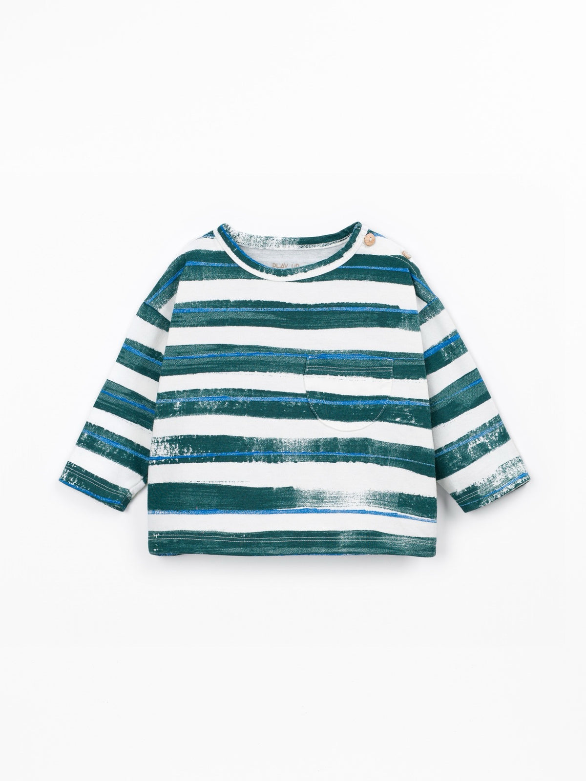 Play Up Striped Jersey T-Shirt || Green, Teal & White