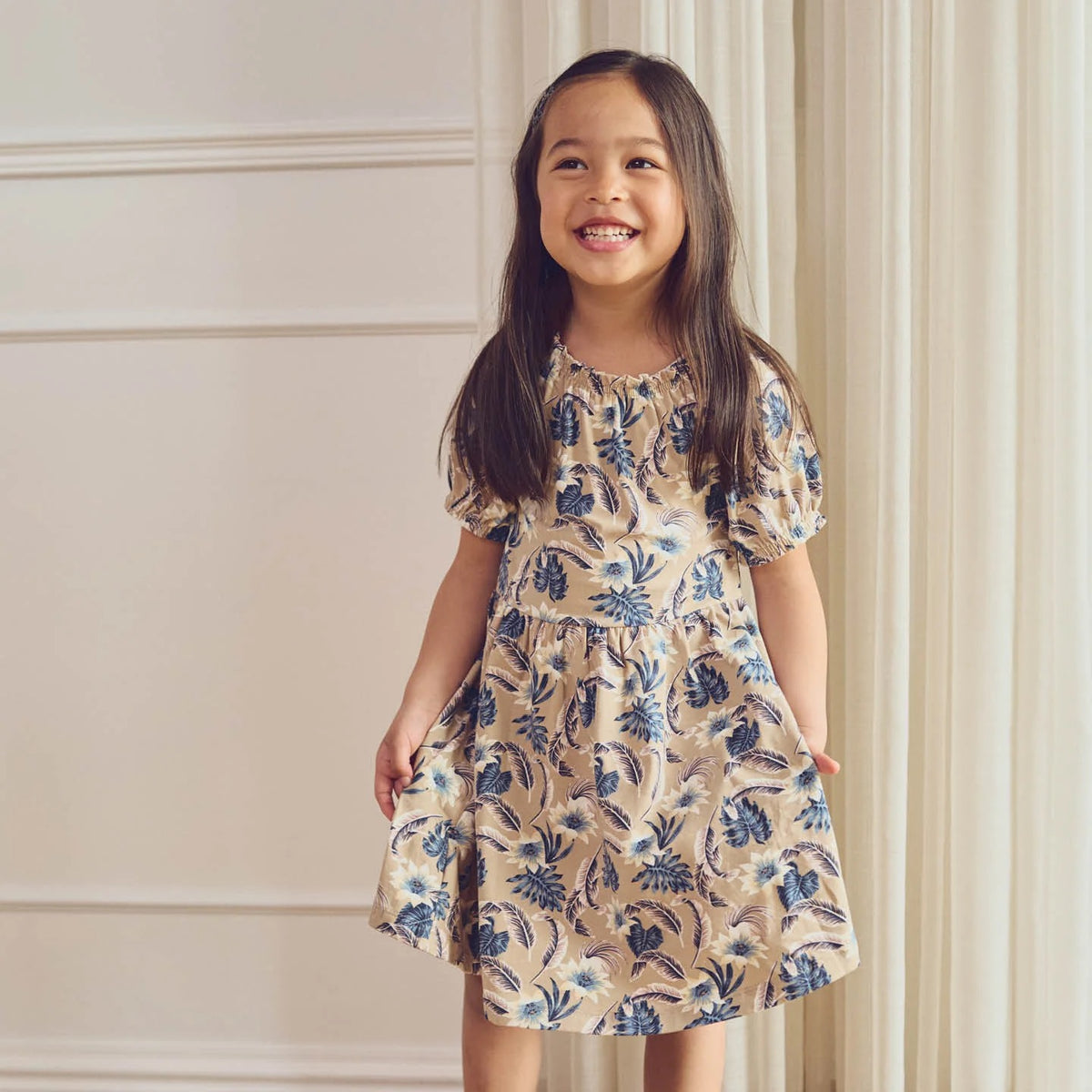 Lily Puff Sleeve Dress || Night Blue