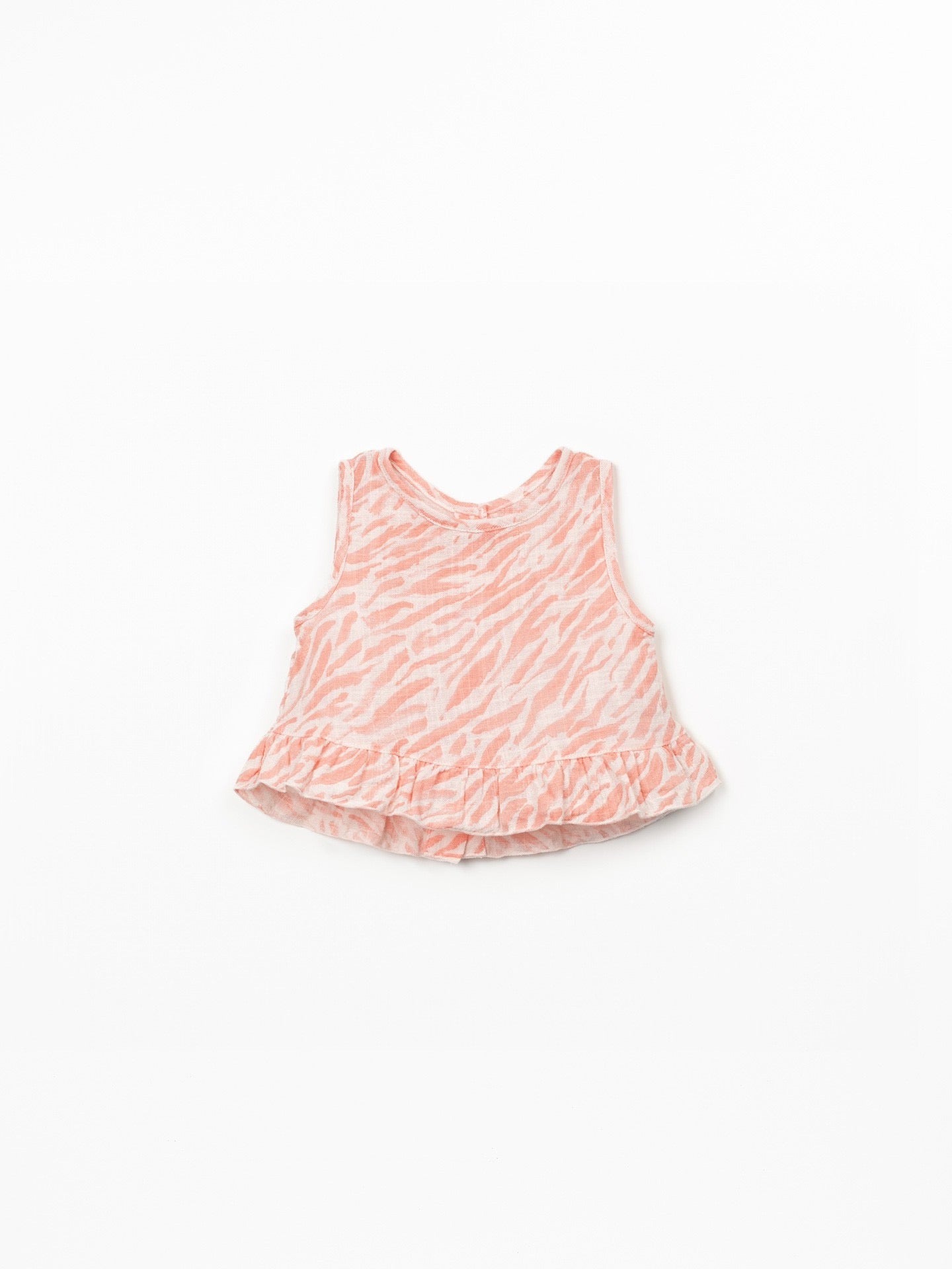 Play Up Girls Organic Cotton Top || Salmon Zebra