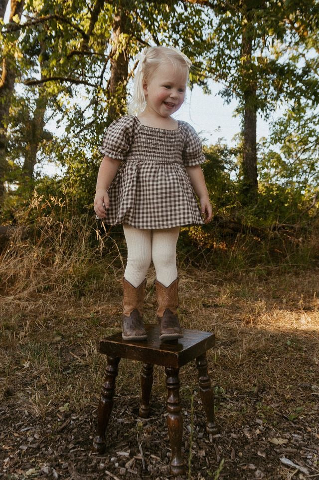 Smocked Dress with Bloomers || Gingham Check