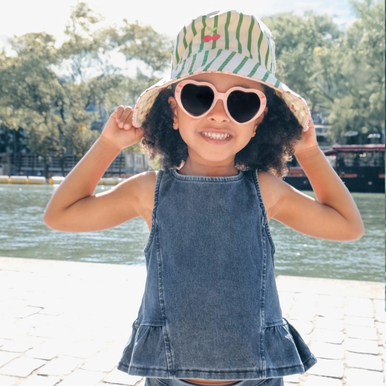 Rockahula Stripey Reversible Sun Hat || Cherry Kiss