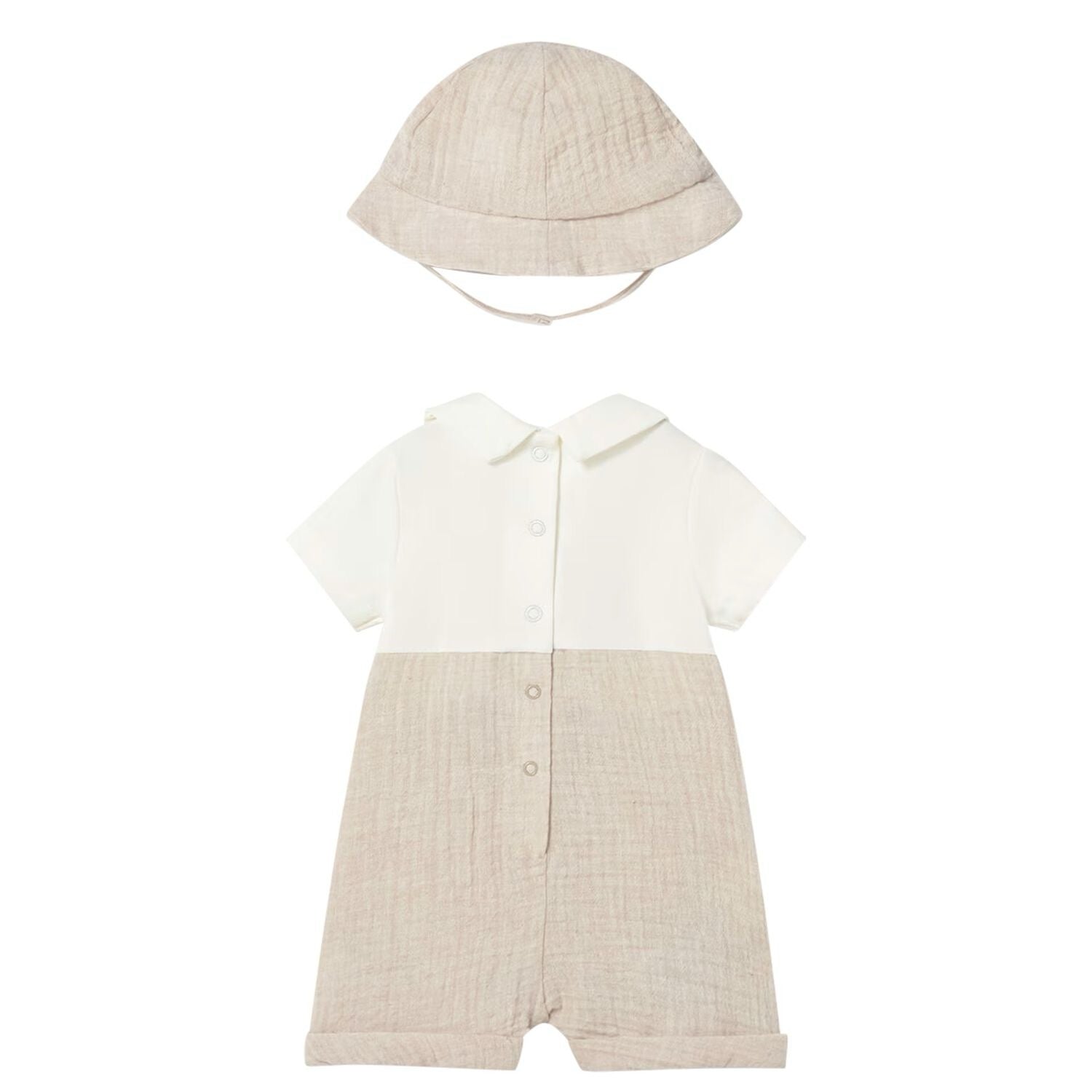 Mayoral Baby Boy 2-Piece Romper Set || Cream
