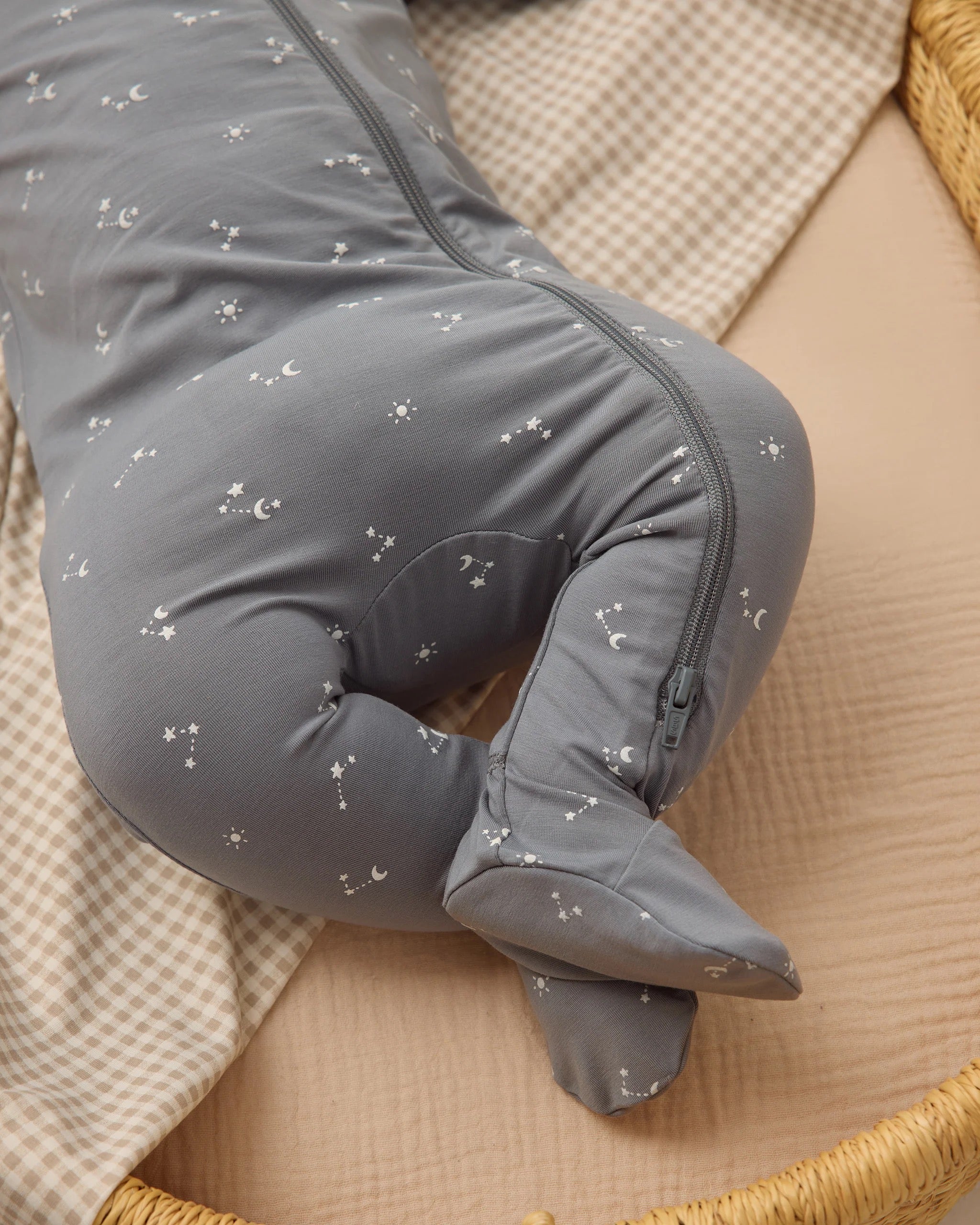 Quincy Mae Bamboo Zip Footie || Starlight