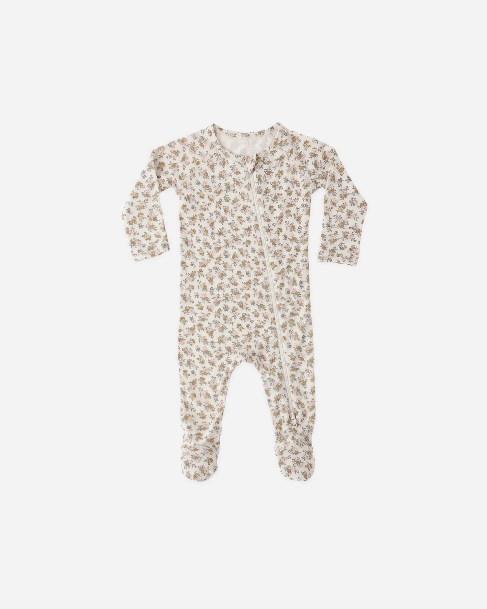 Quincy Mae Bamboo Zip Footie || Wildflower