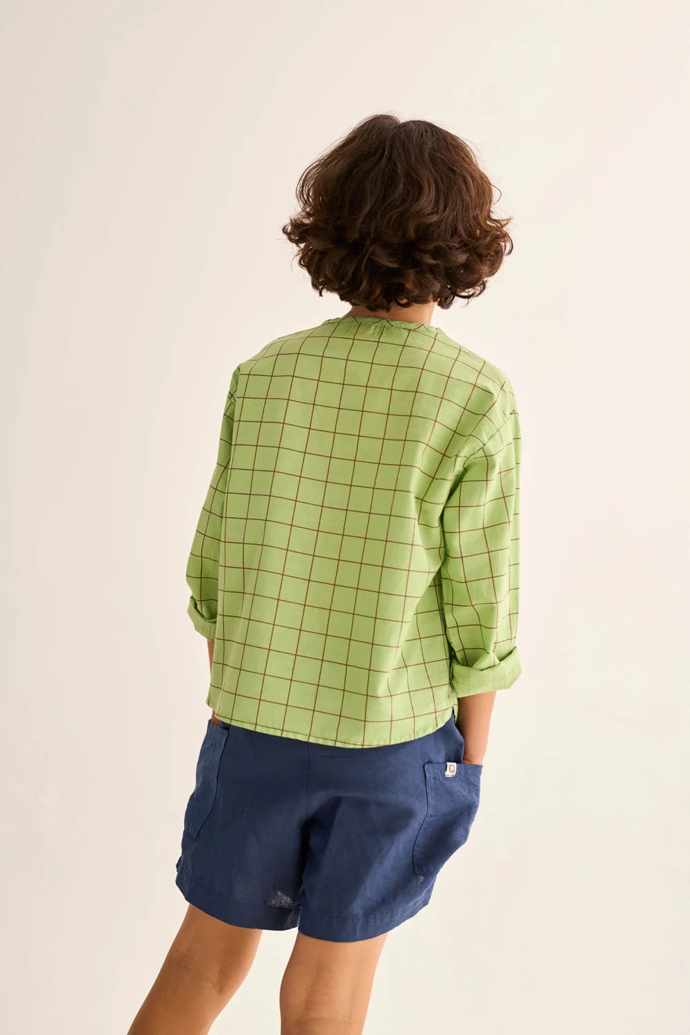 Cotton Linen Bermuda Shorts || Navy