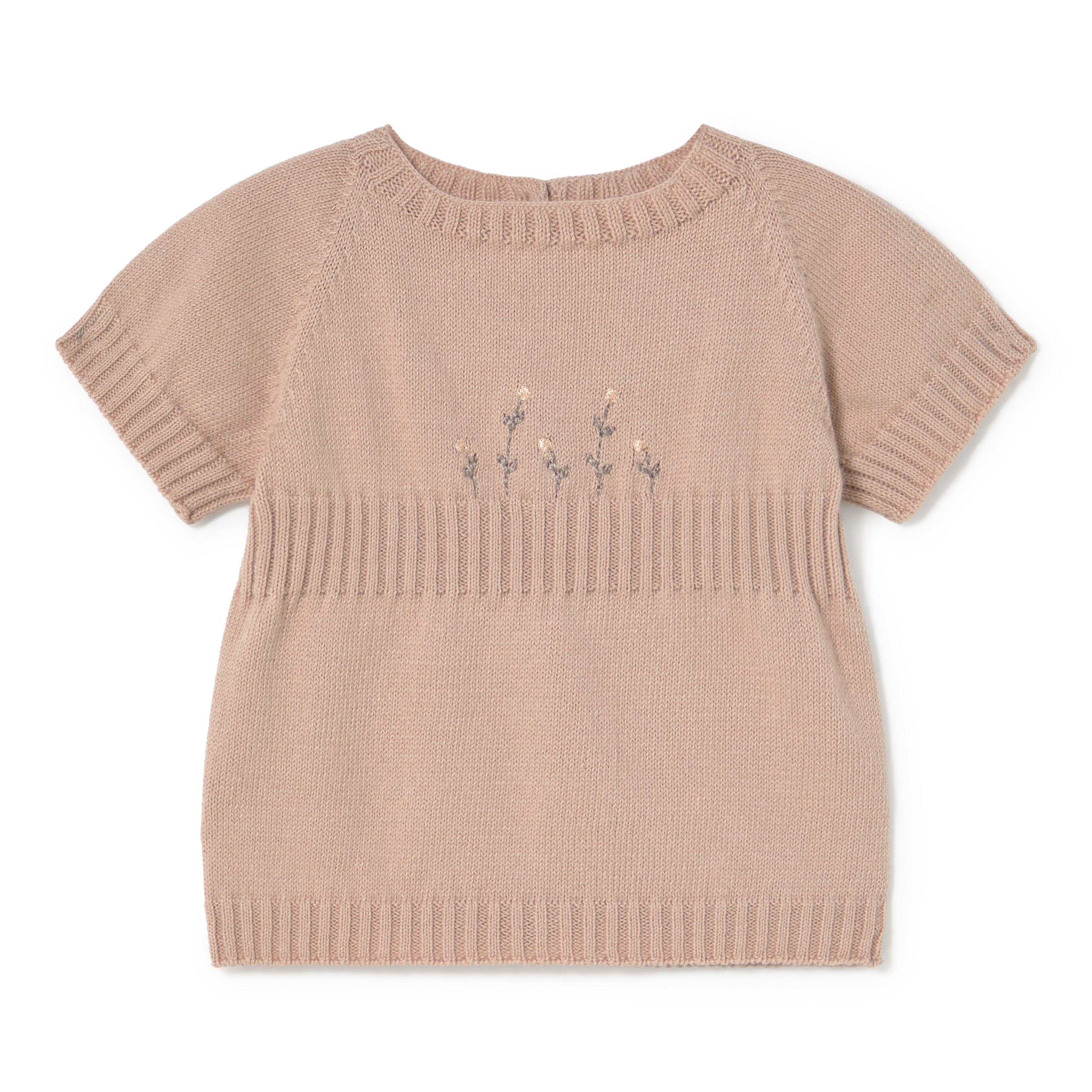 Embroidered Knit Cardigan & Knit Bloomer Set