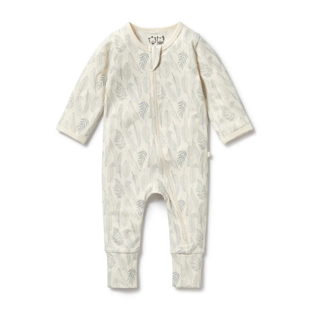 Organic Zipsuit with Feet || New Leaf