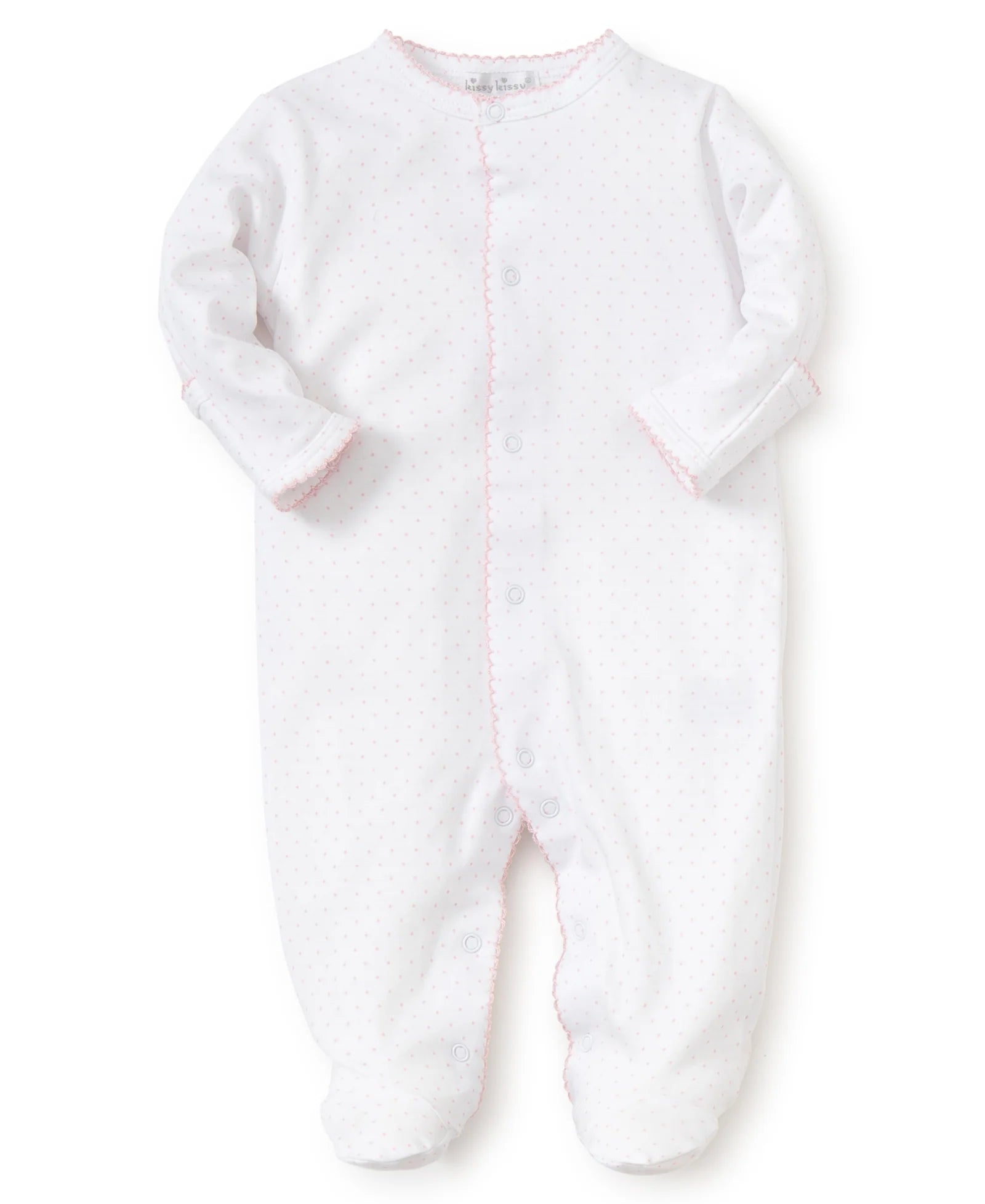 WHITE/PINK NEW KISSY DOTS PRINT FOOTIE