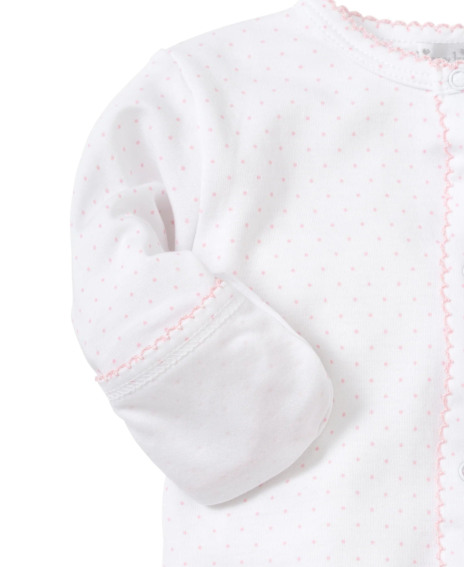 WHITE/PINK NEW KISSY DOTS PRINT FOOTIE