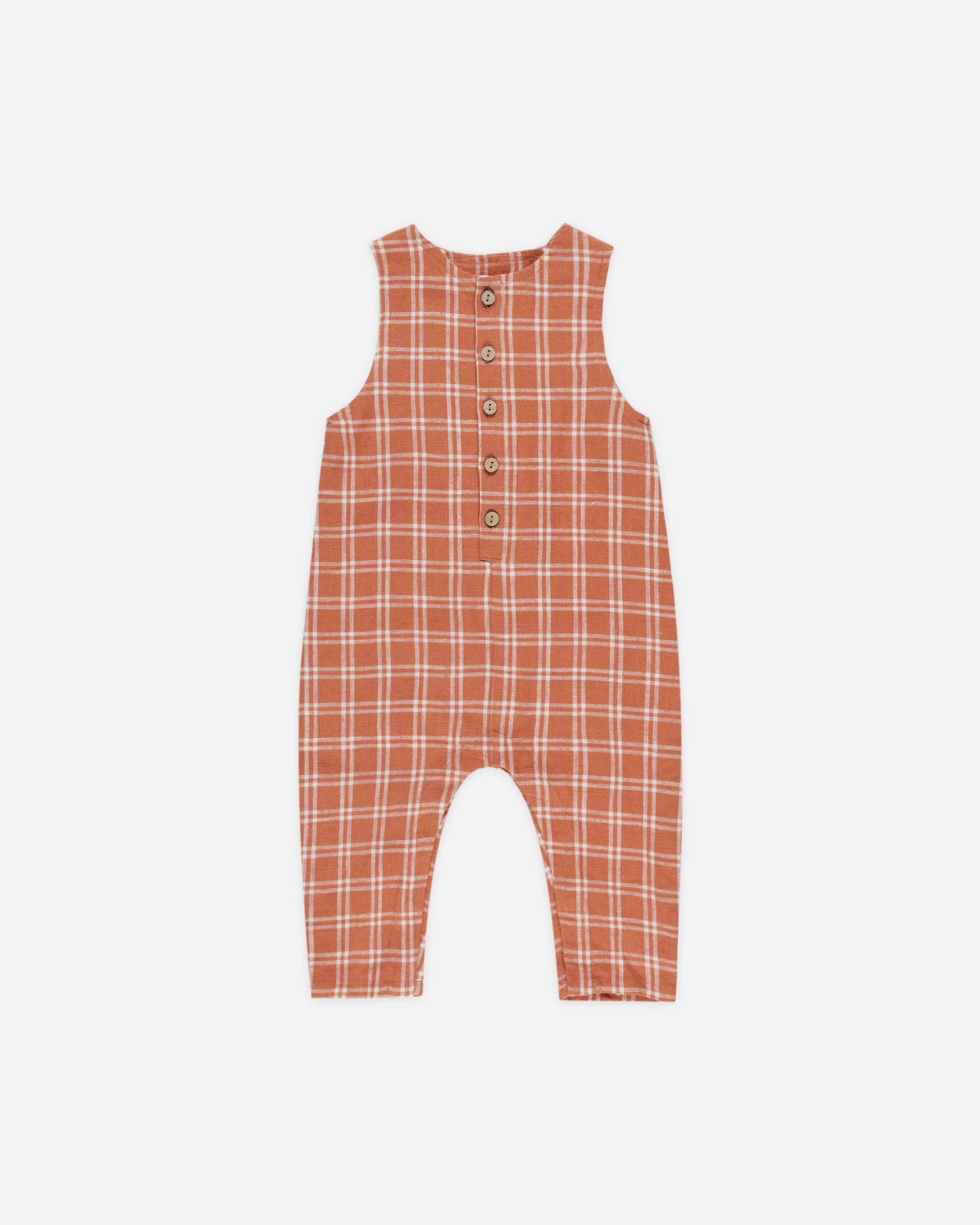 Rylee + Cru Button Jumpsuit || Poppy Check