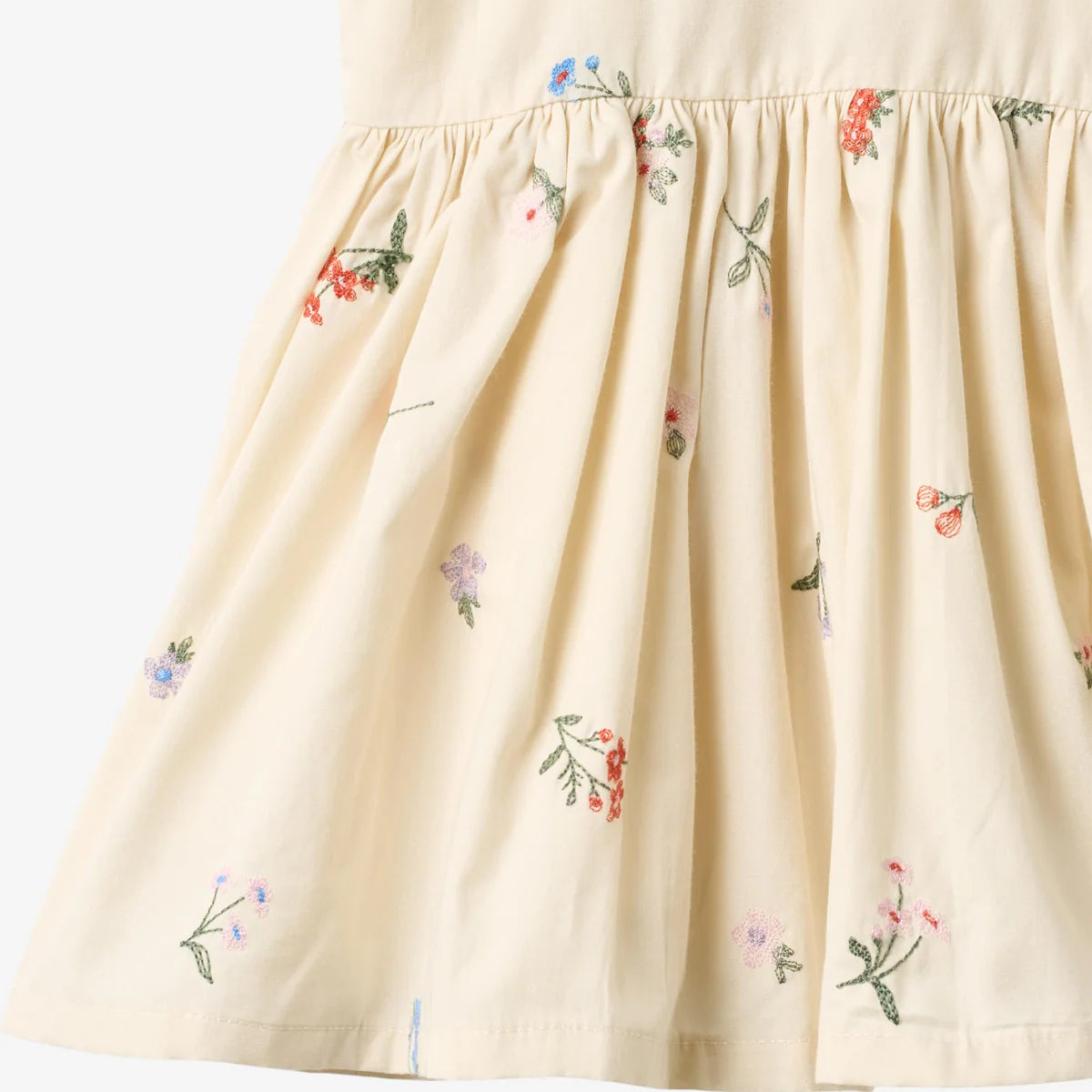 Wheat Pinafore Wrinkle Sienna || Ivory Embroidery Flowers