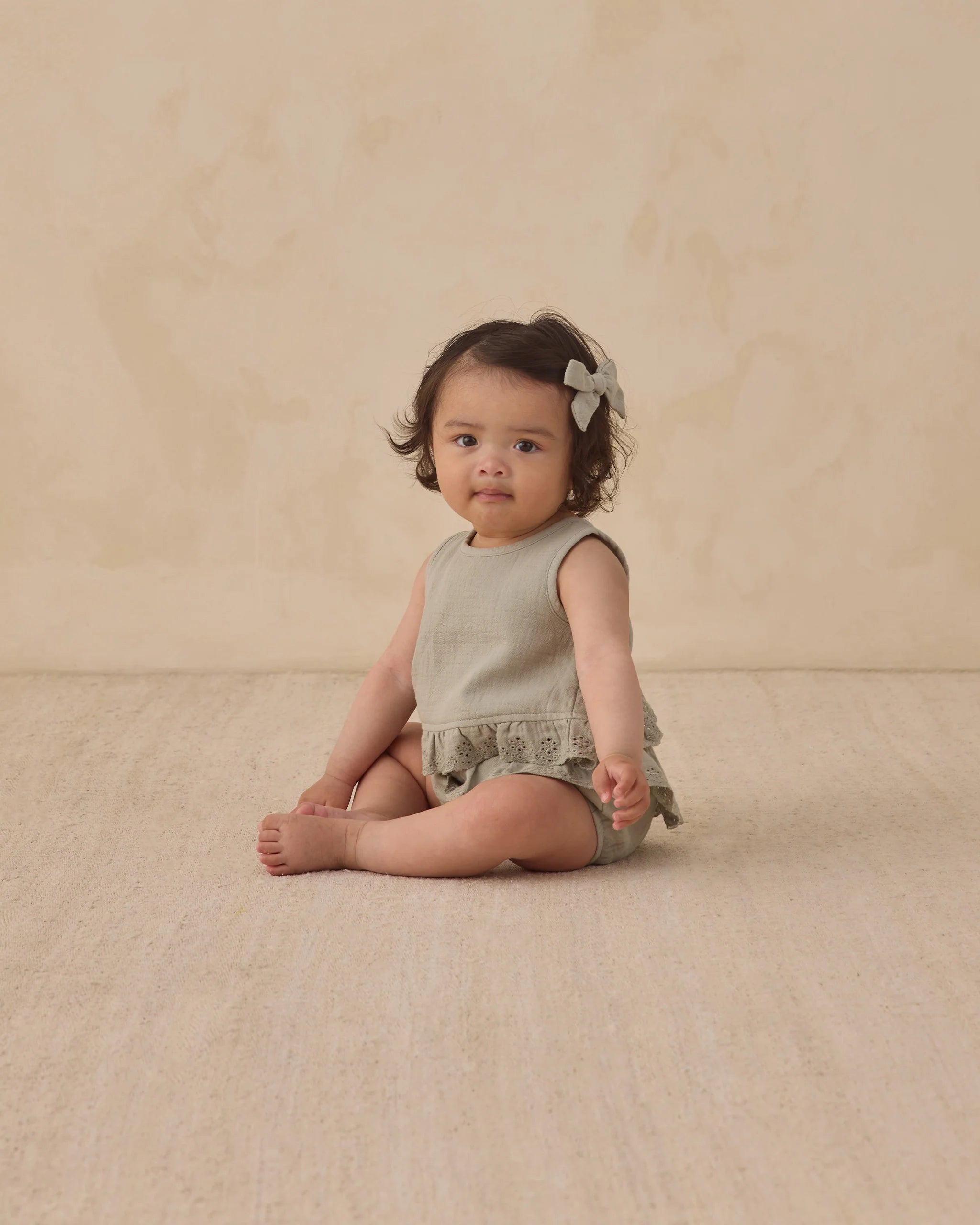 Ruffled Tulip Top + Bloomers Set || Sage