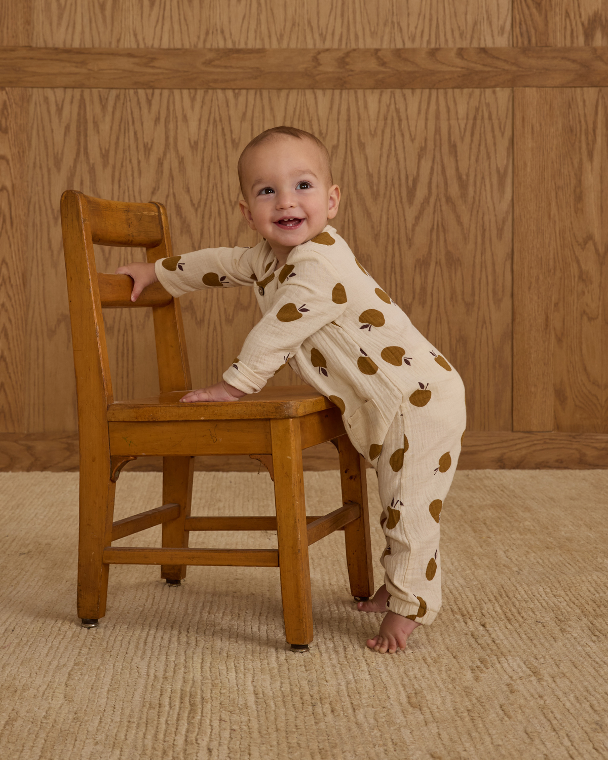 Long Sleeve Woven Jumpsuit || Golden Apples