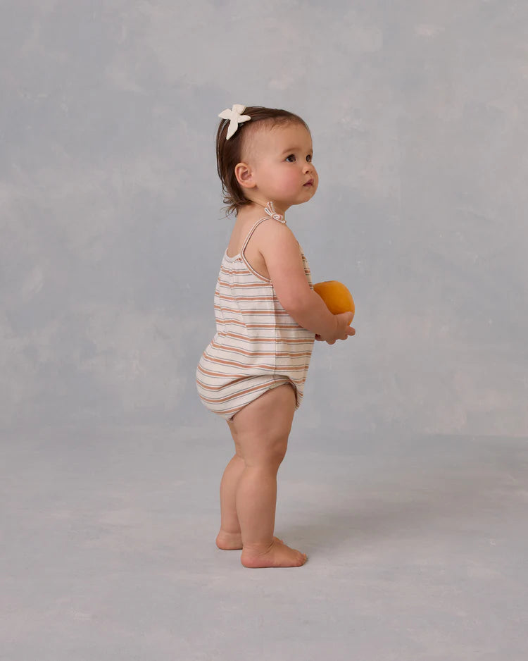 Rylee + Cru Nala Romper || Grapefruit Stripe