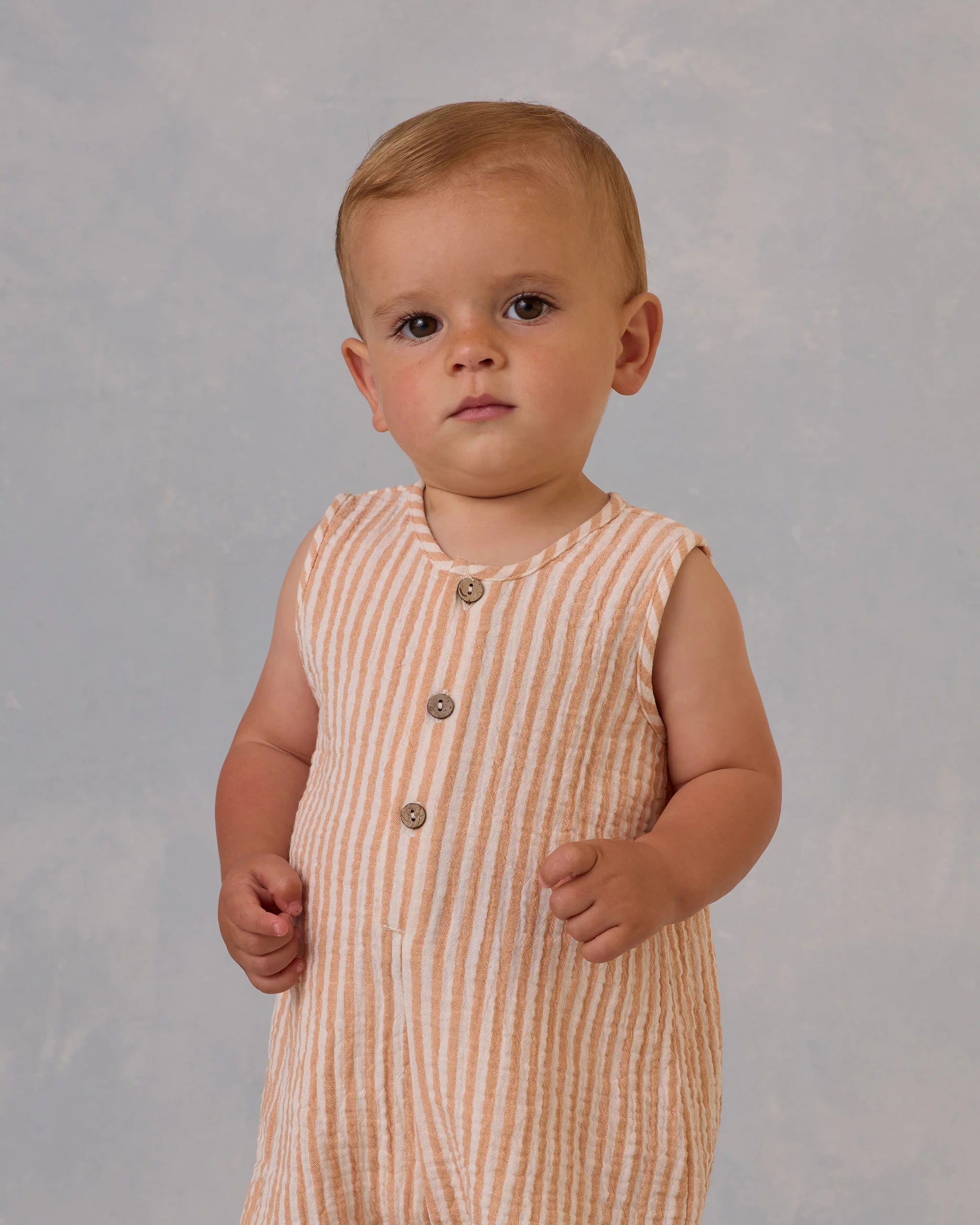 Rylee + Cru Maverick Romper || Grapefruit Stripe