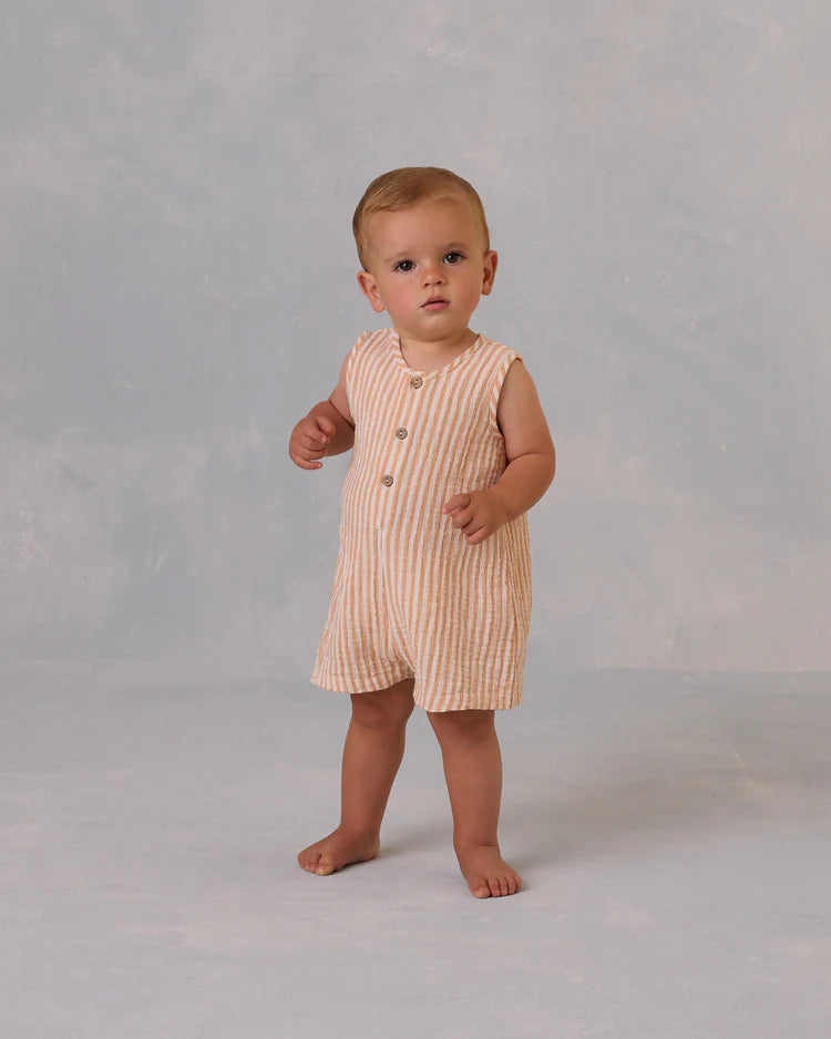 Rylee + Cru Maverick Romper || Grapefruit Stripe