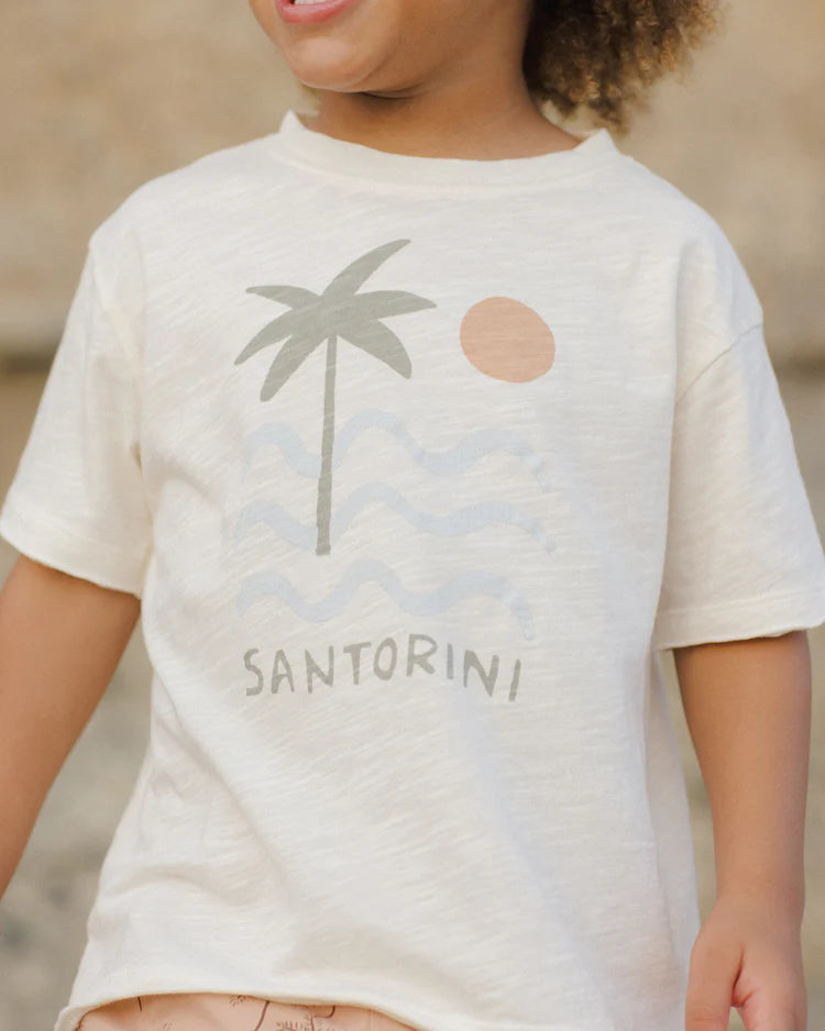Rylee + Cru Raw Edge Tee || Santorini