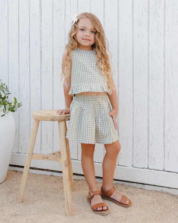 Rylee + Cru Sparrow Skirt || Eucalyptus Gingham