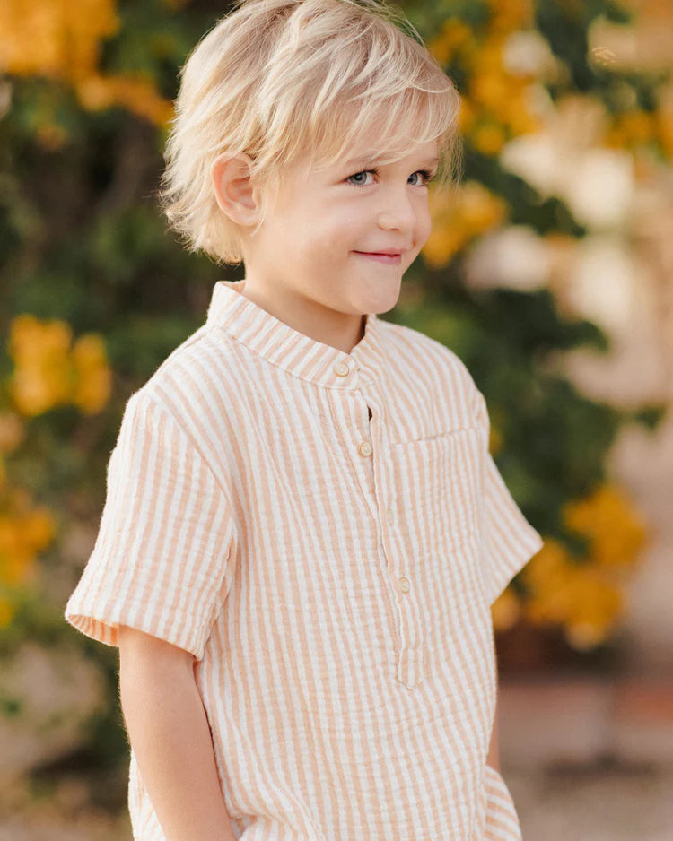 Rylee + Cru Mason Shirt || Grapefruit Stripe