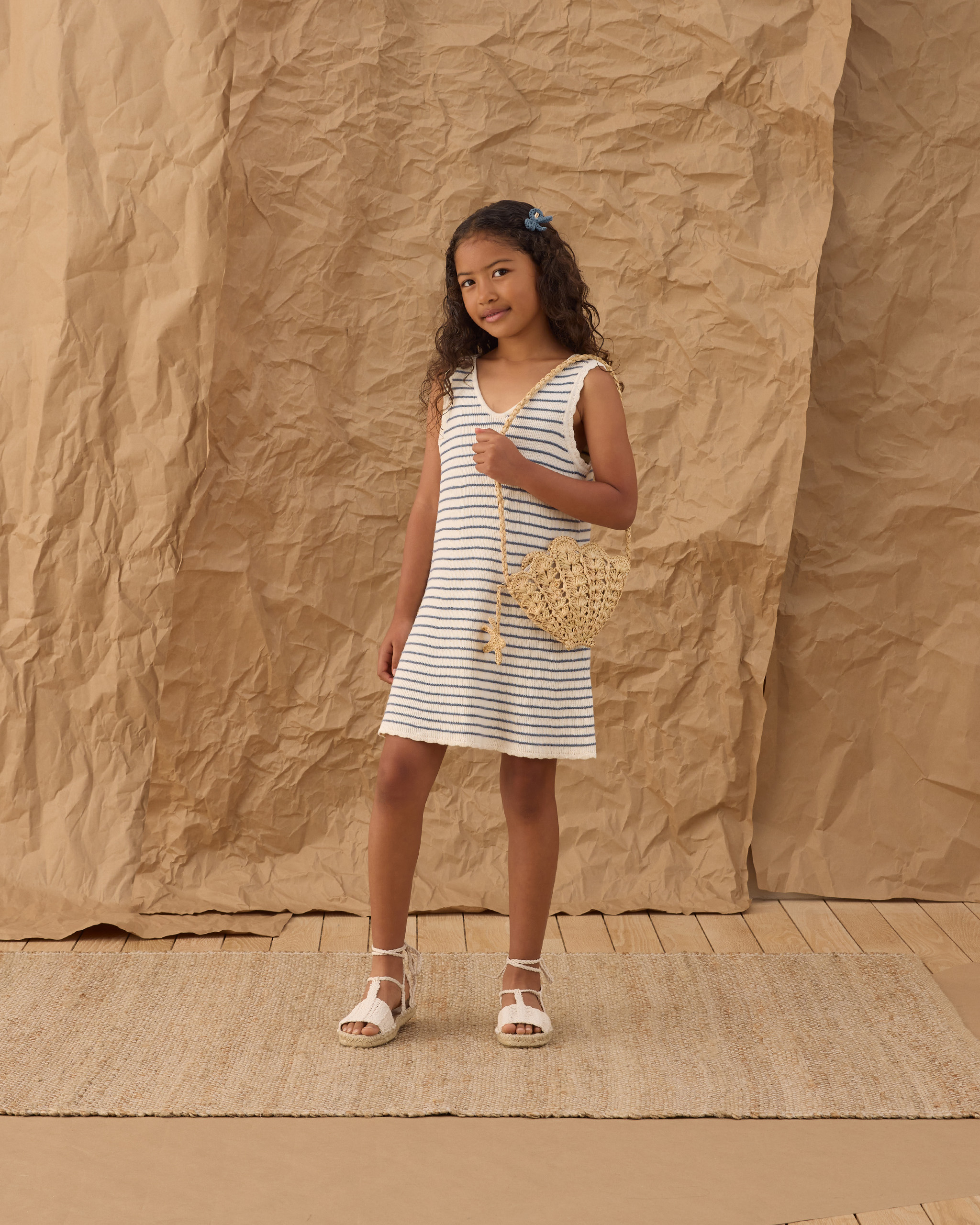 Rylee + Cru Crochet Tank Mini Dress || Marine Stripe